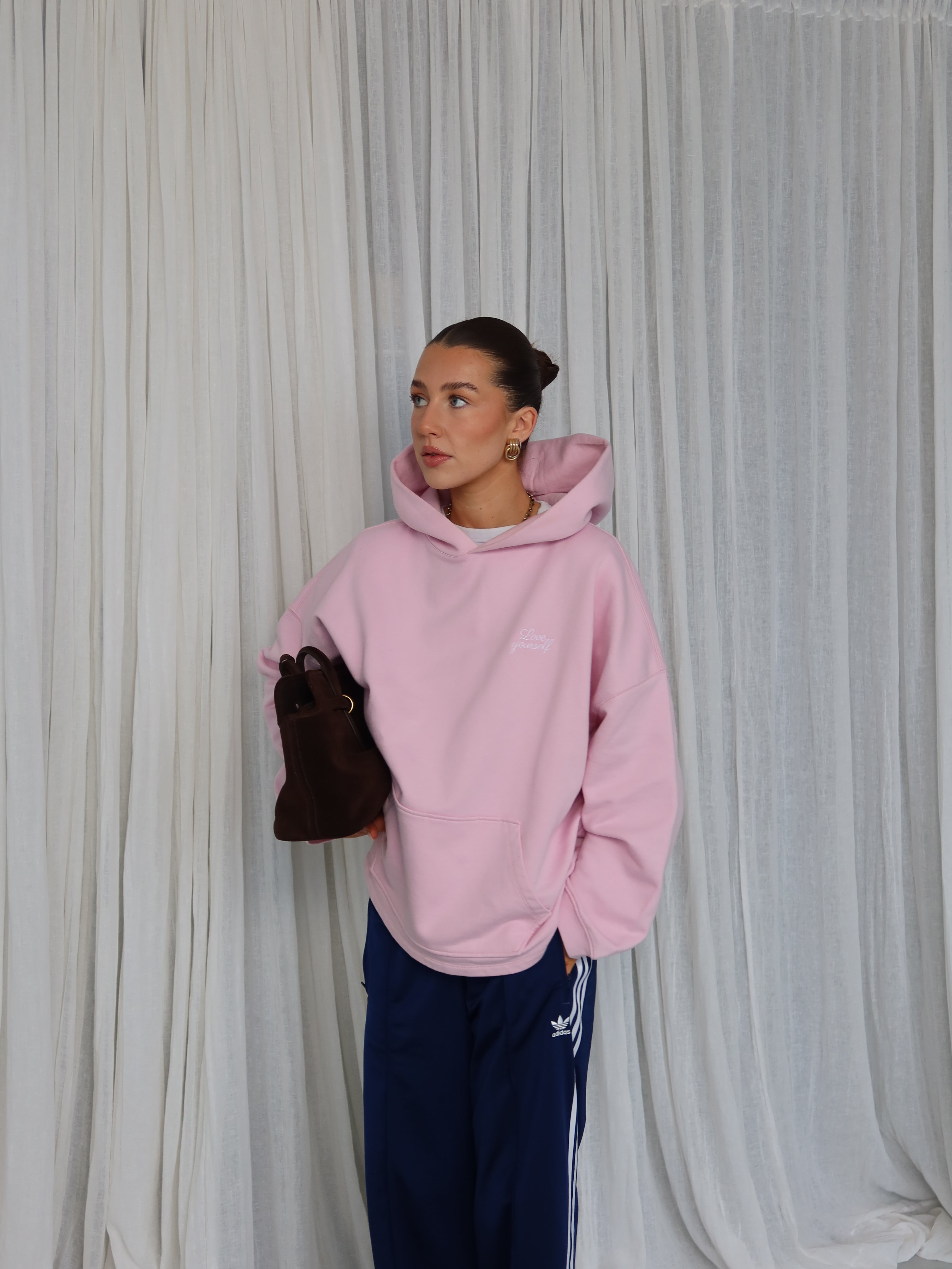 LOVE YOURSELF HOODIE blush