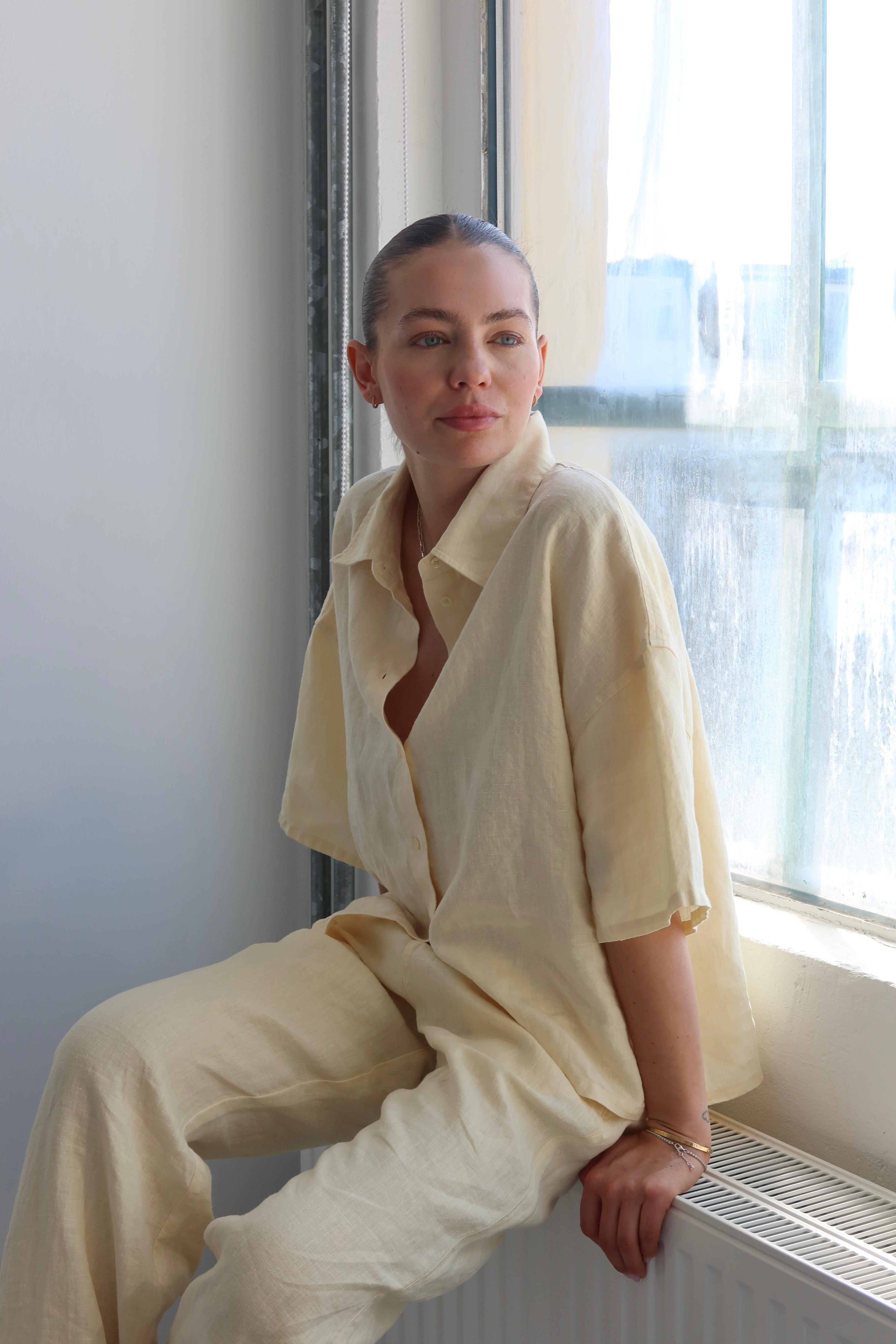 SOHO STUDIOS SIENNA LINEN PANTS butter yellow