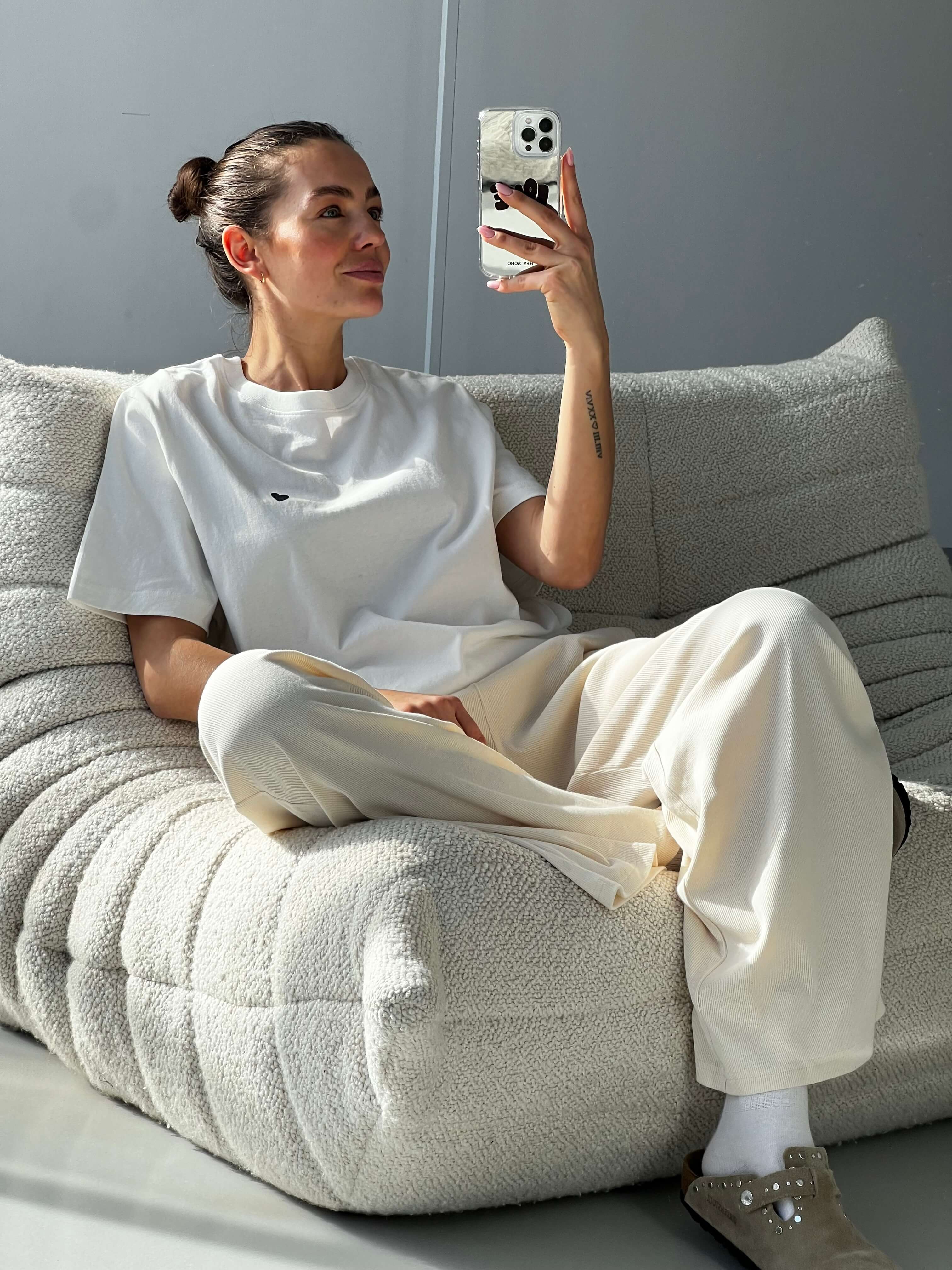 BLACK HEART T-SHIRT offwhite