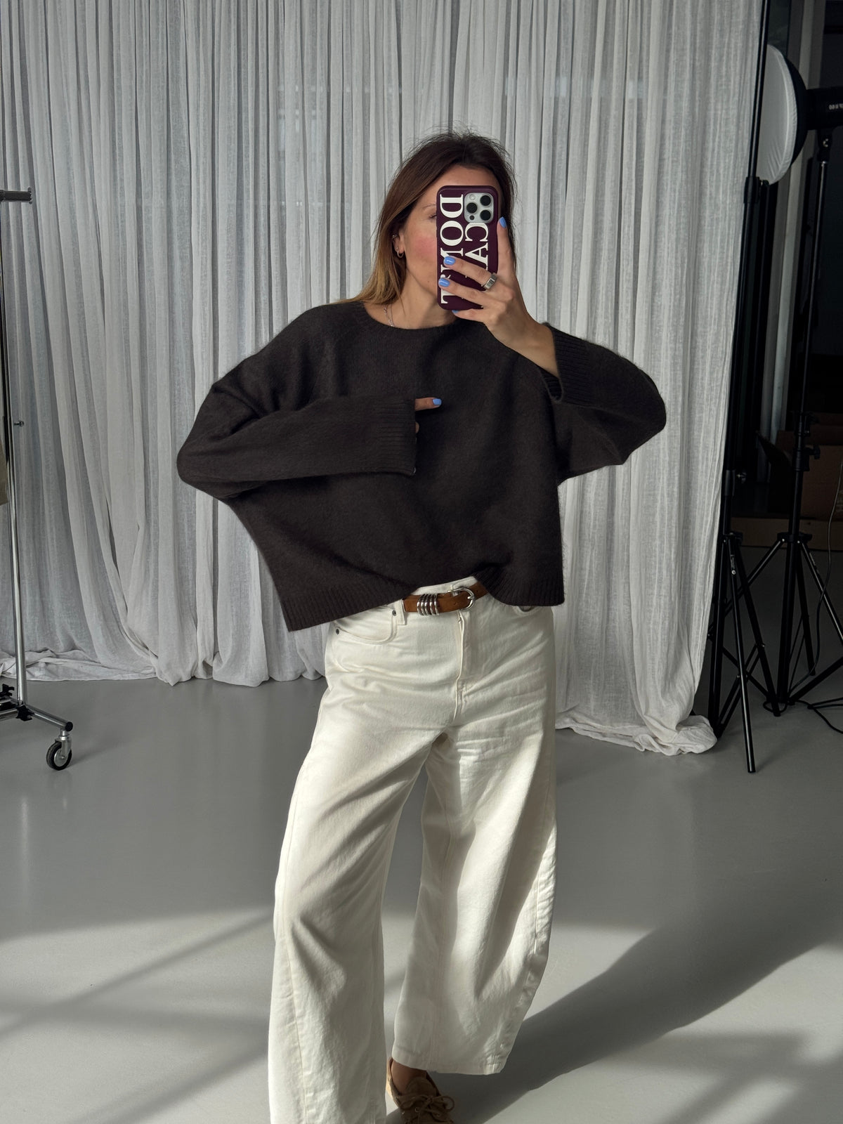 NOLA BRUSHED CREWNECK CHOCOLAT