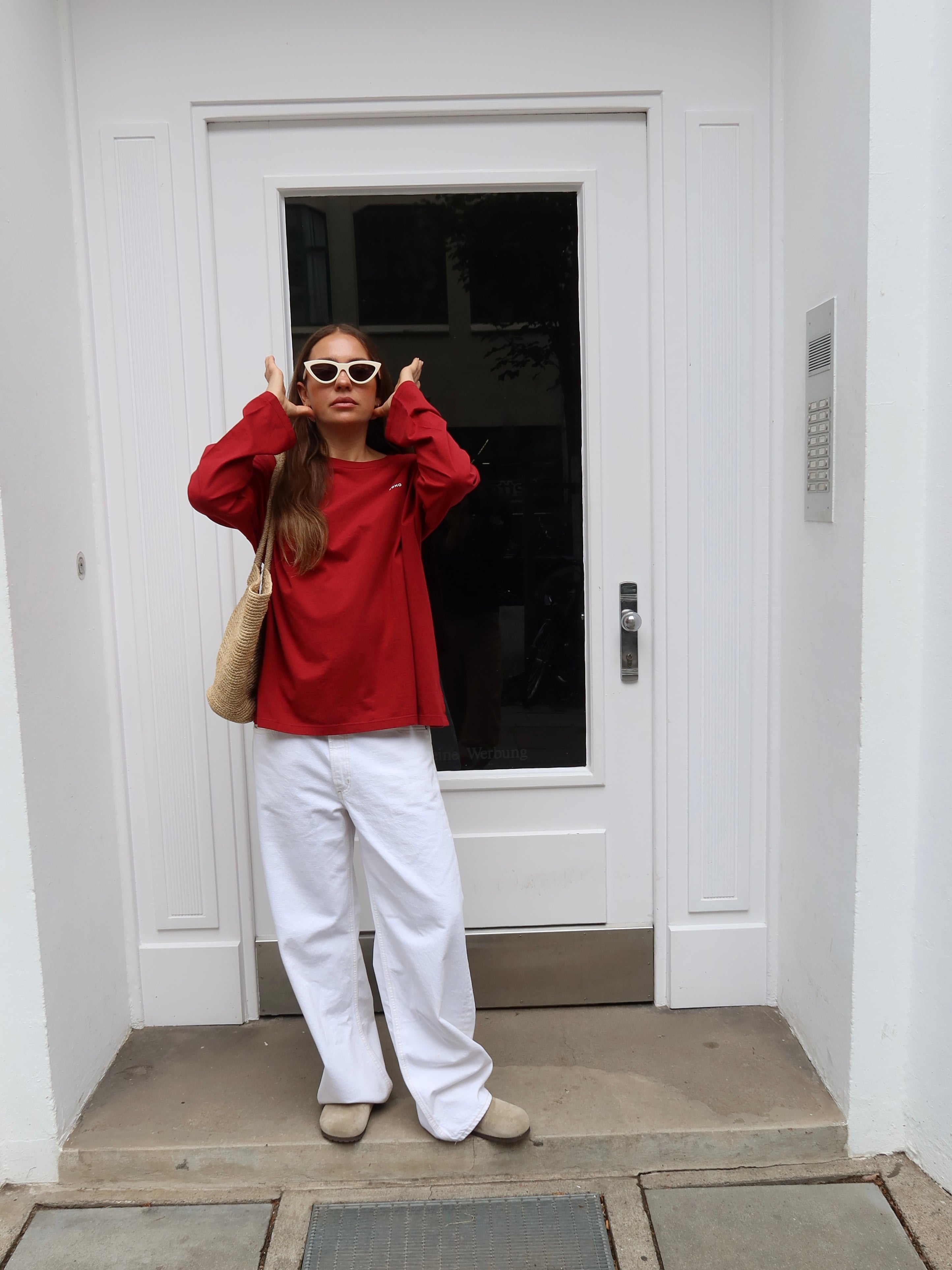 SMILEY LONGSLEEVE BURGUNDY I OFFWHITE