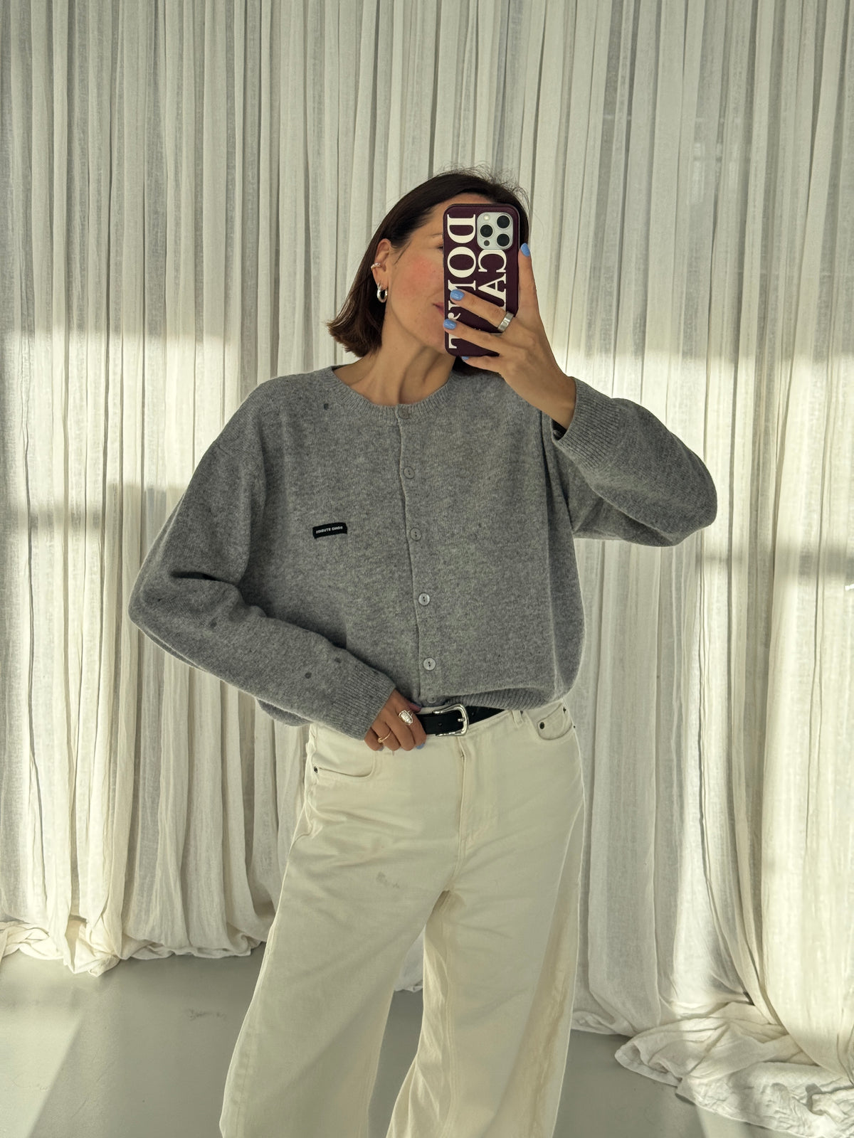 ZOE CARDIGAN light grey melange