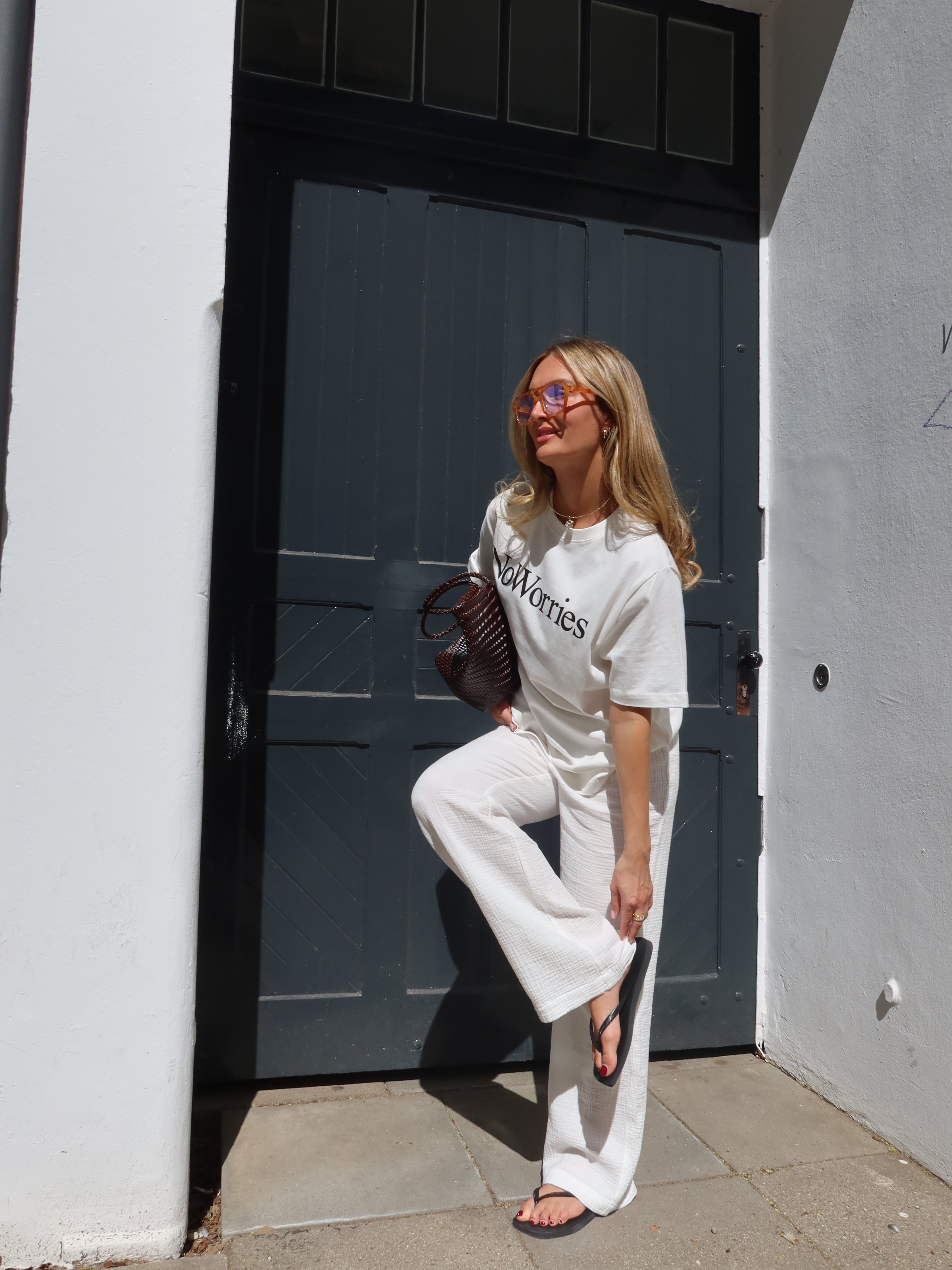 SIENNA MUSSELIN PANTS white
