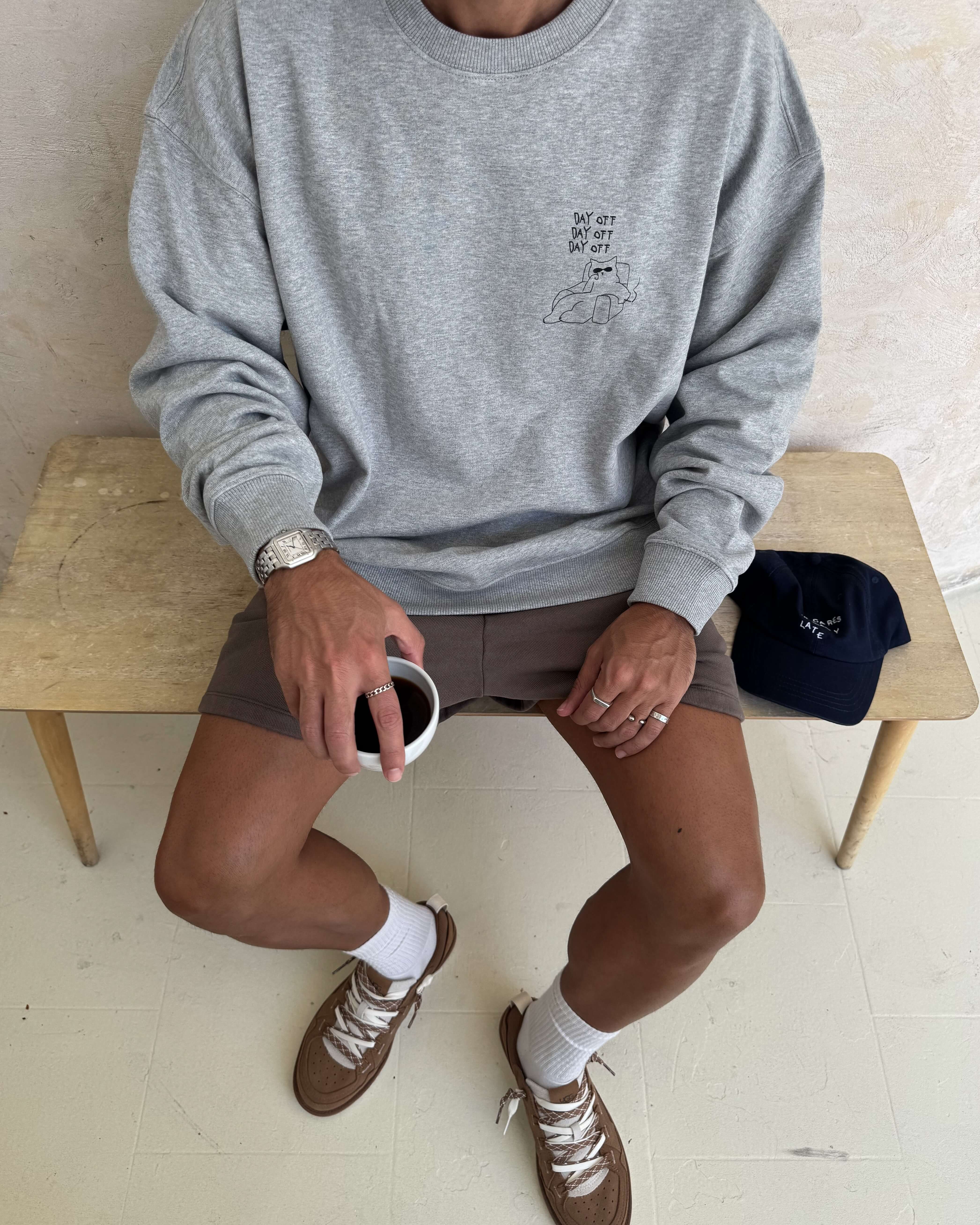 DAY OFF SWEATSHIRT GREY MELANGE