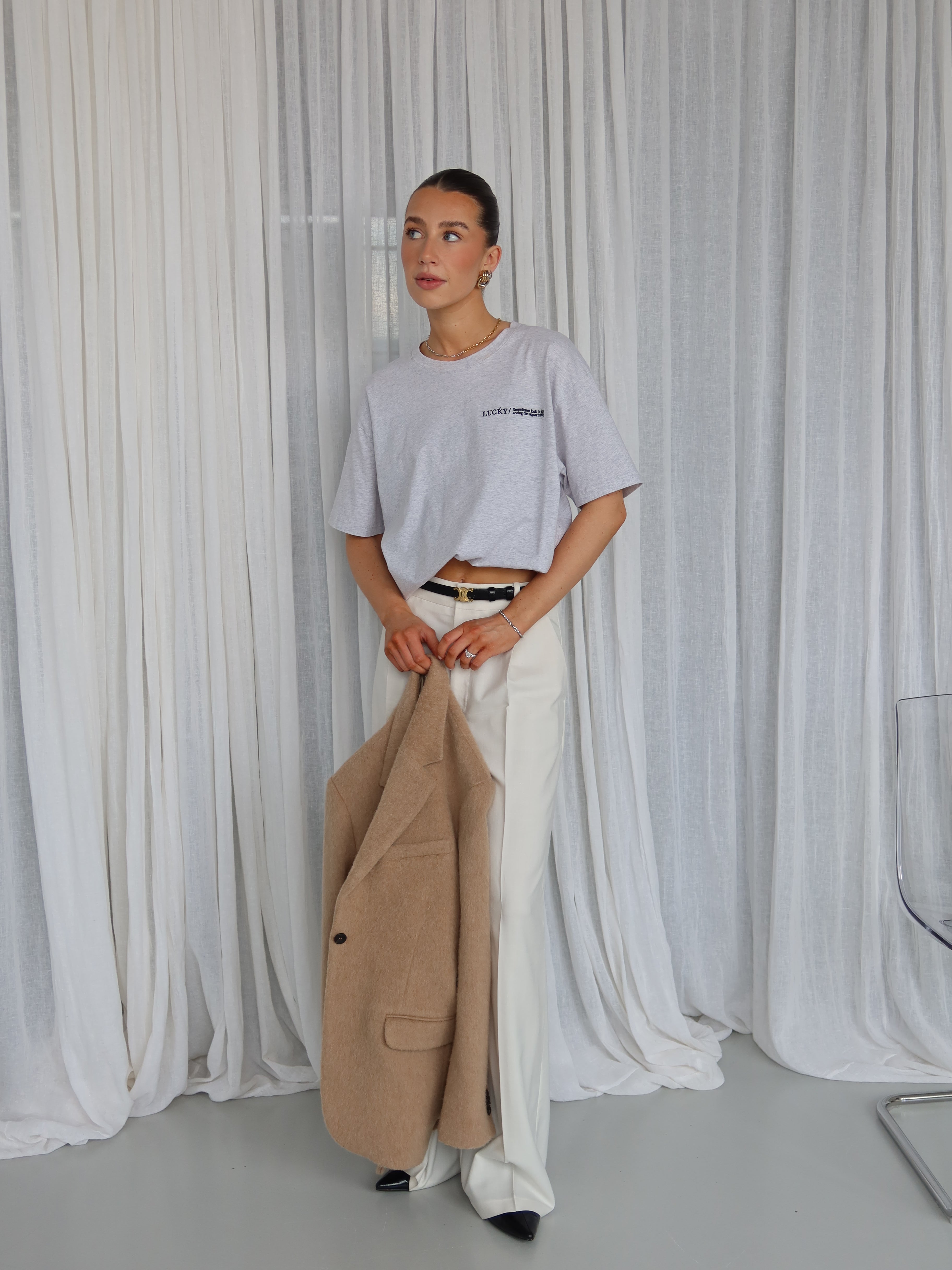 LUCKY T-SHIRT LIGHT GREY MELANGE