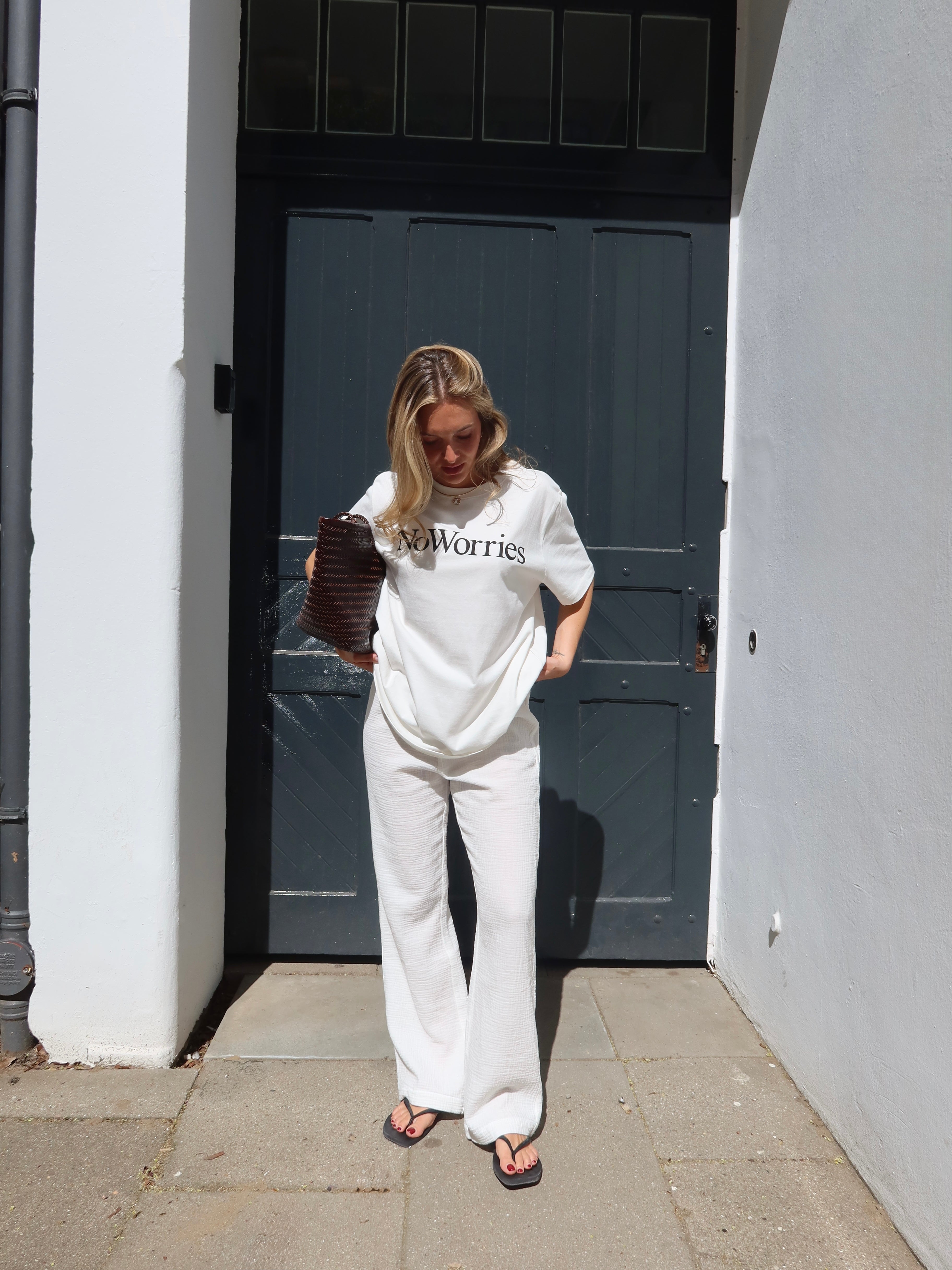 SIENNA MUSSELIN PANTS white