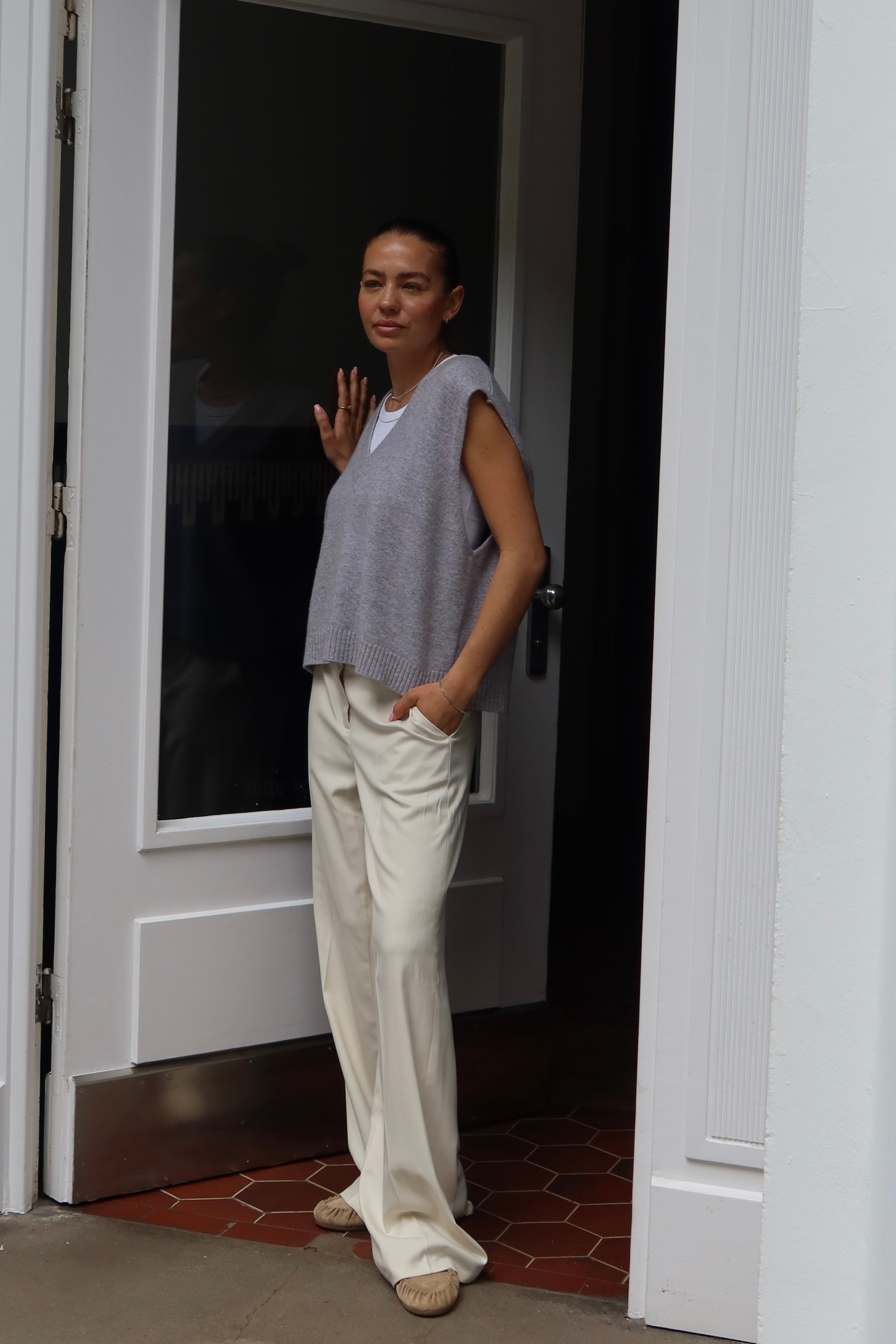 FIONA KNITSHIRT light grey