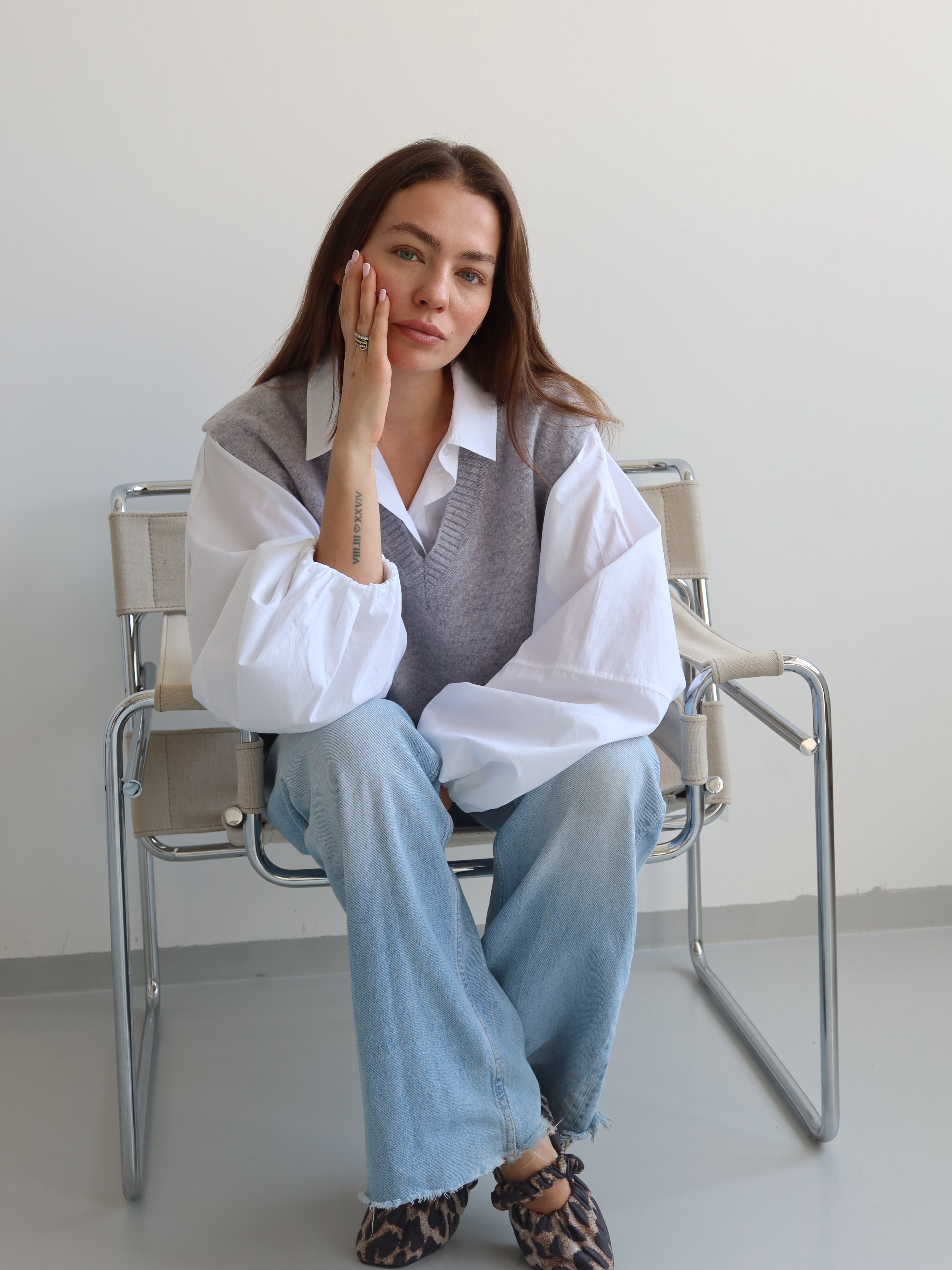 FIONA KNITSHIRT light grey