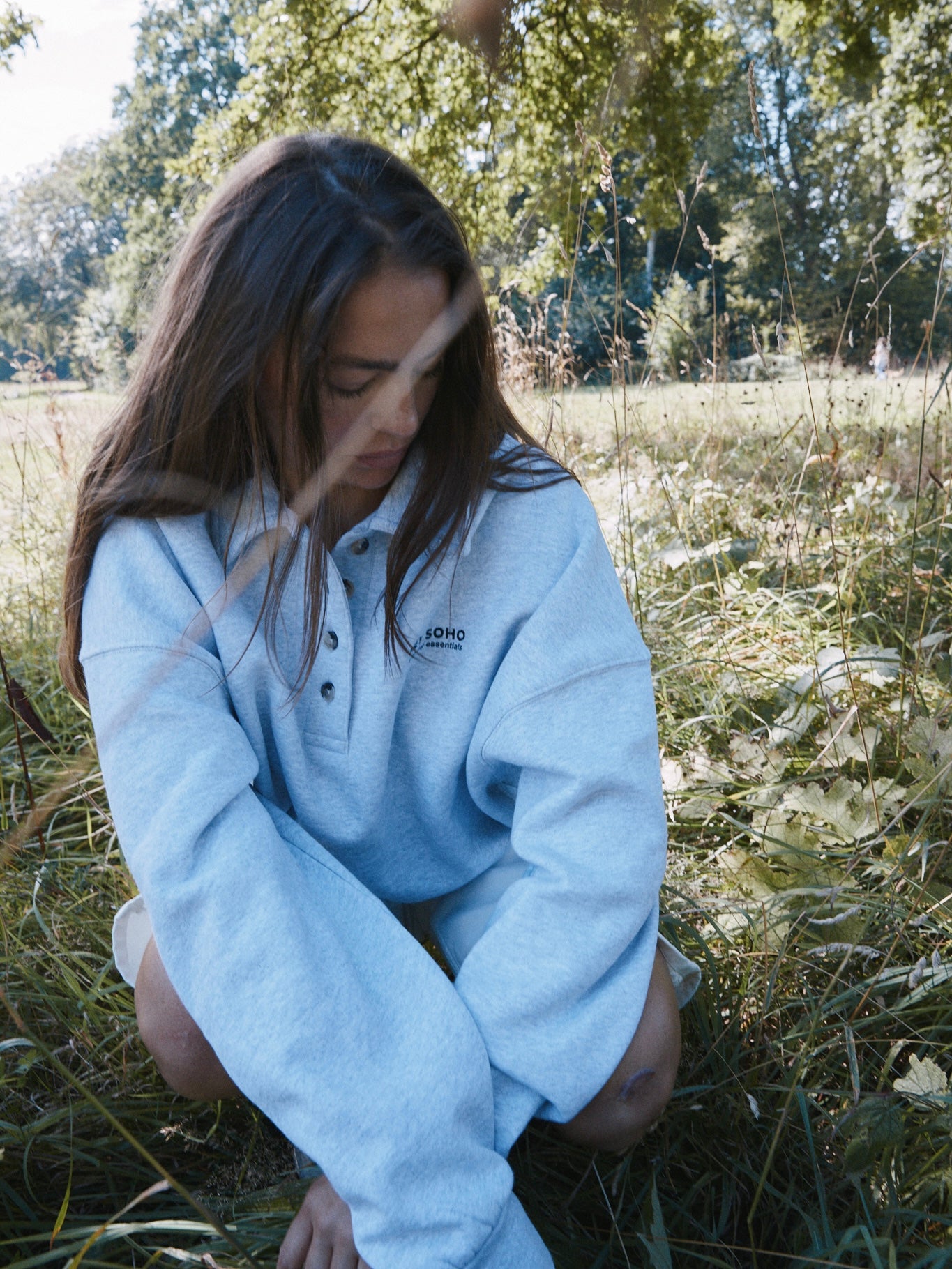 POLO SWEATSHIRT LT GREY MELANGE