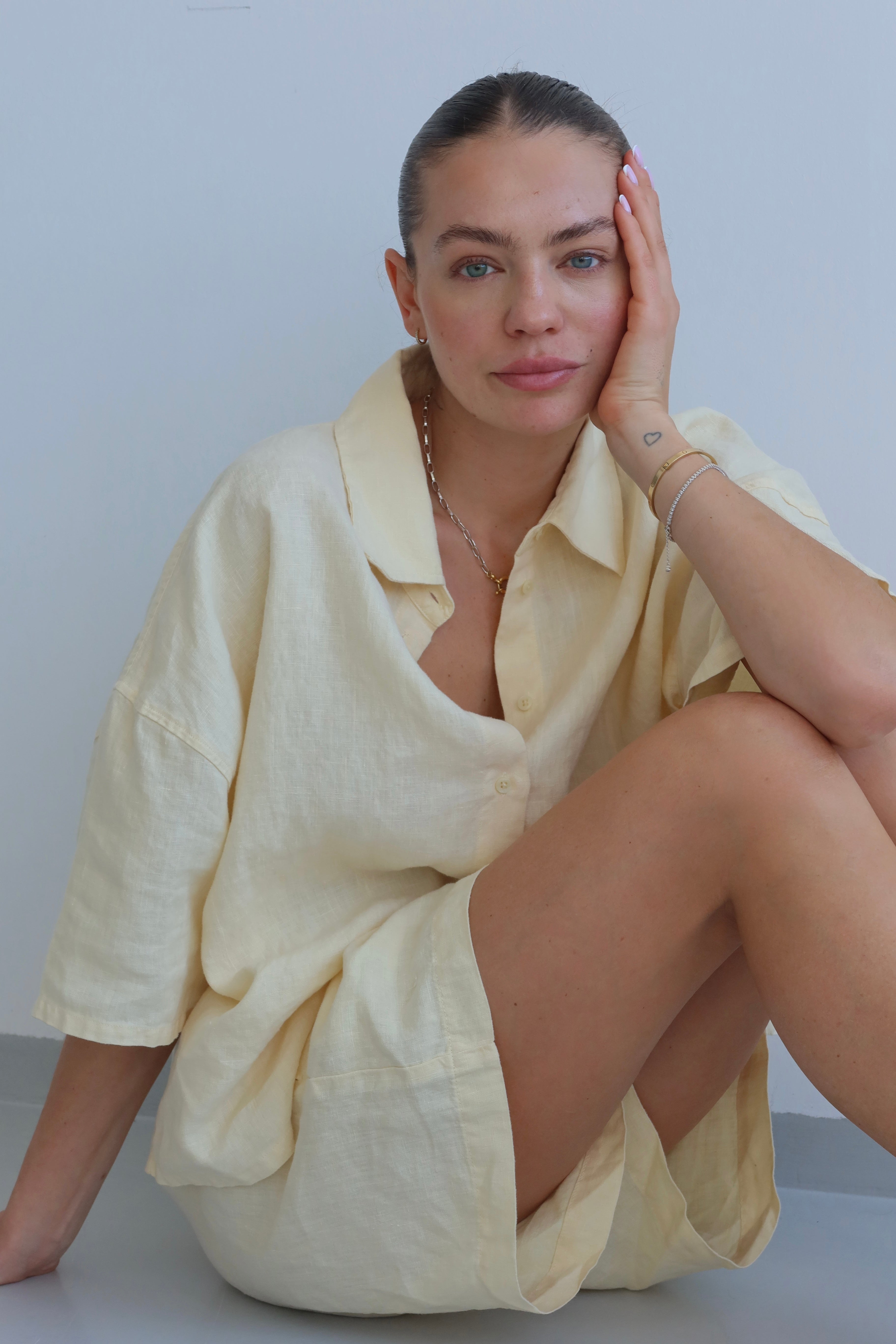 SOHO STUDIOS TONI LINEN BLOUSE butter yellow