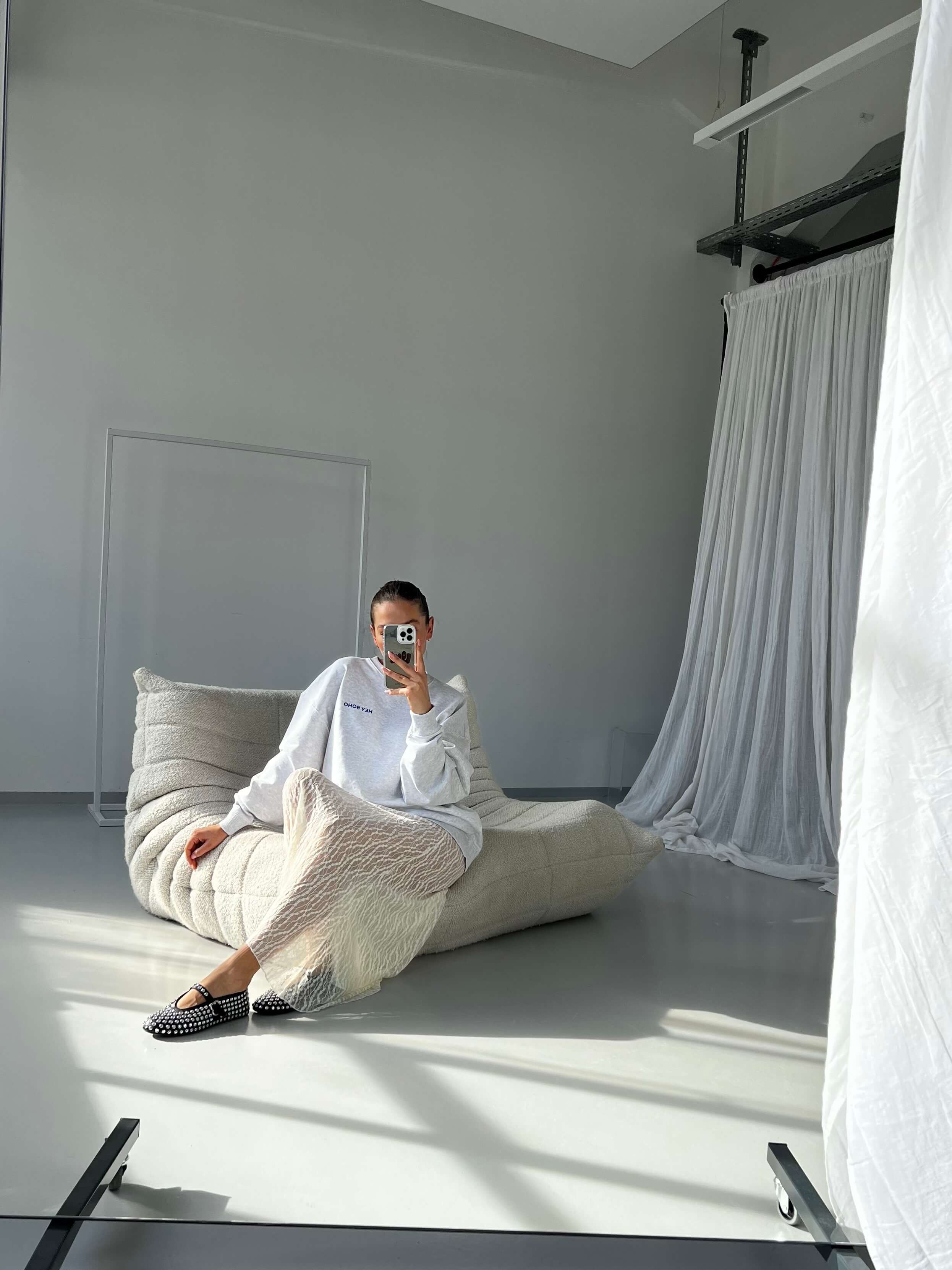 ENERGY SWEATER grey melange I blue