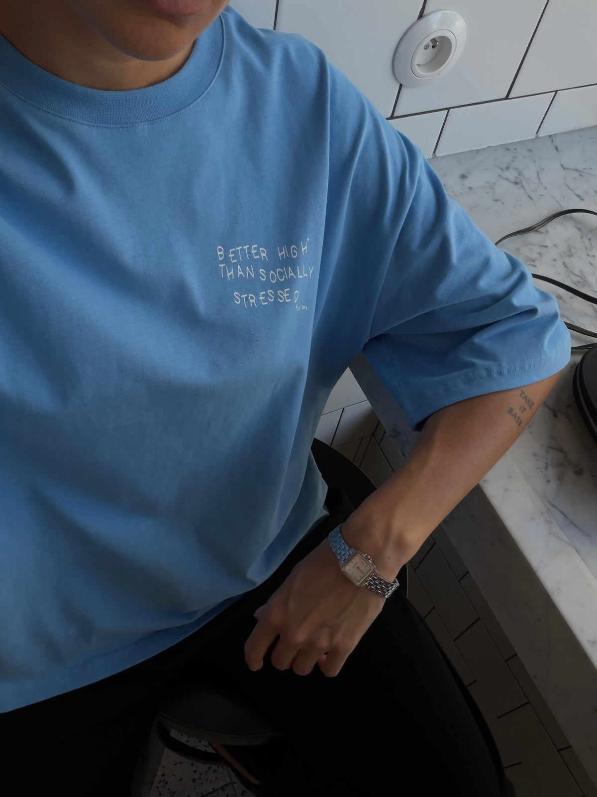 BETTER HIGH T-SHIRT POOL BLUE