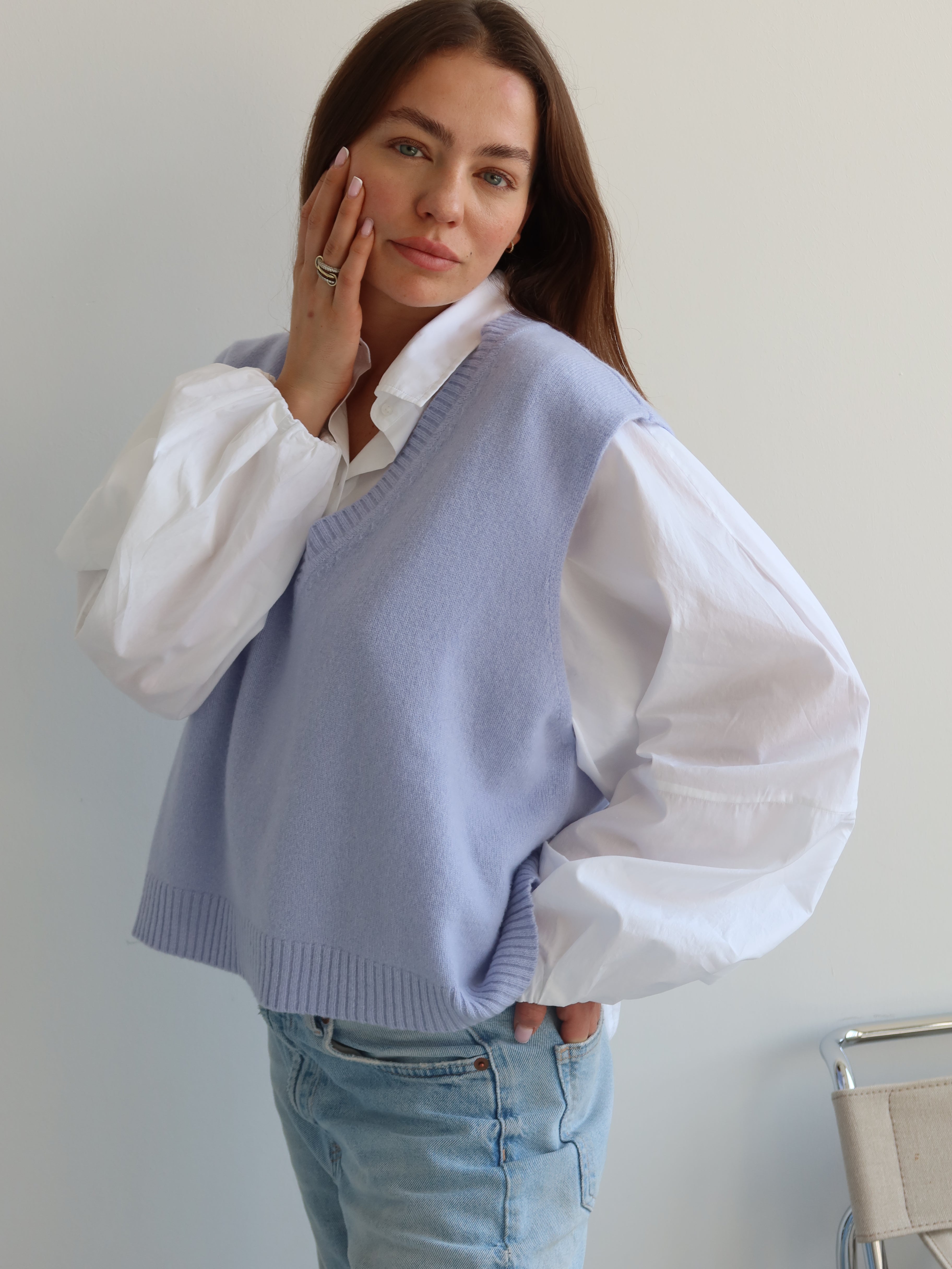 FIONA KNITSHIRT light blue