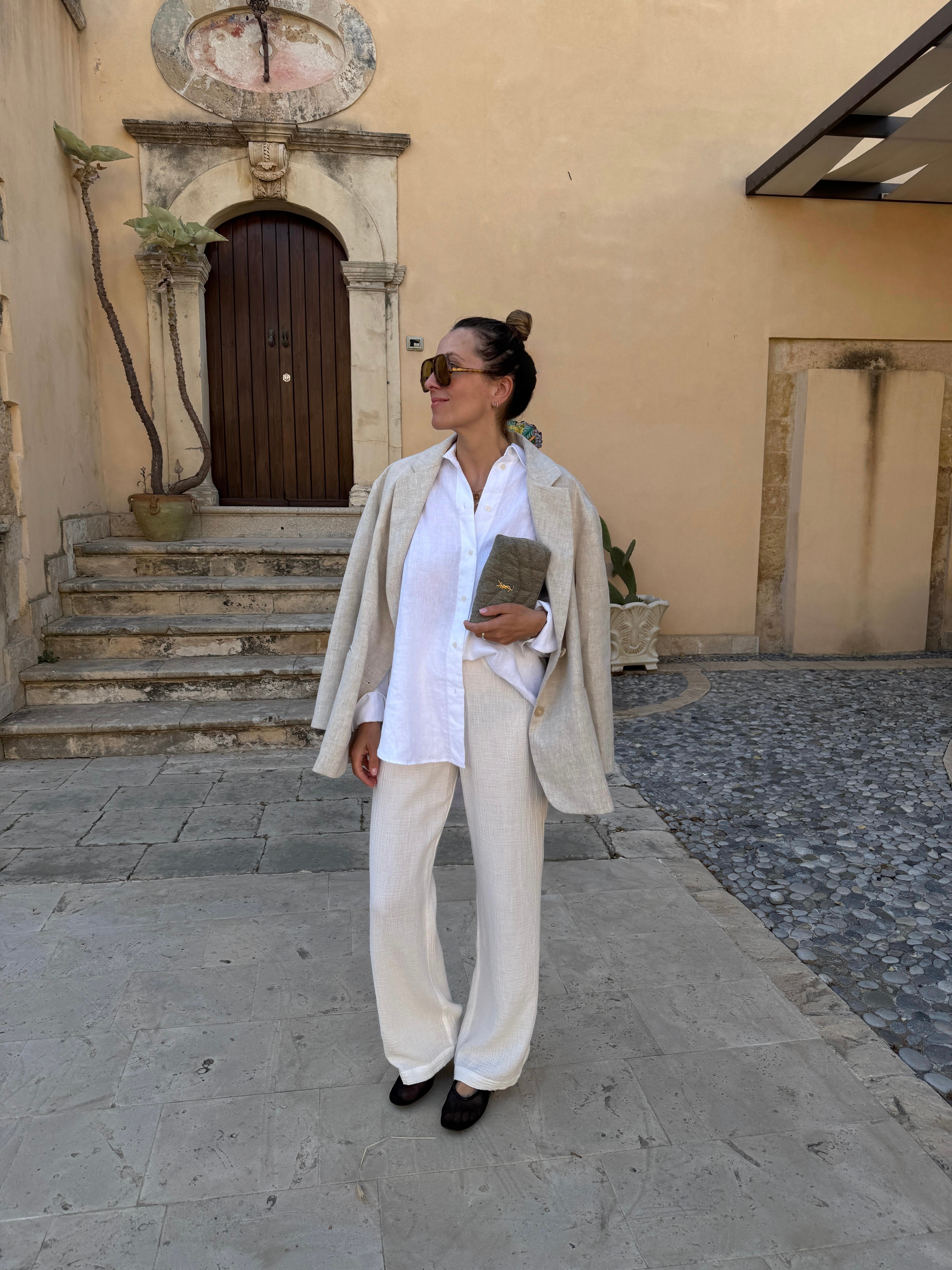SIENNA MUSSELIN PANTS white