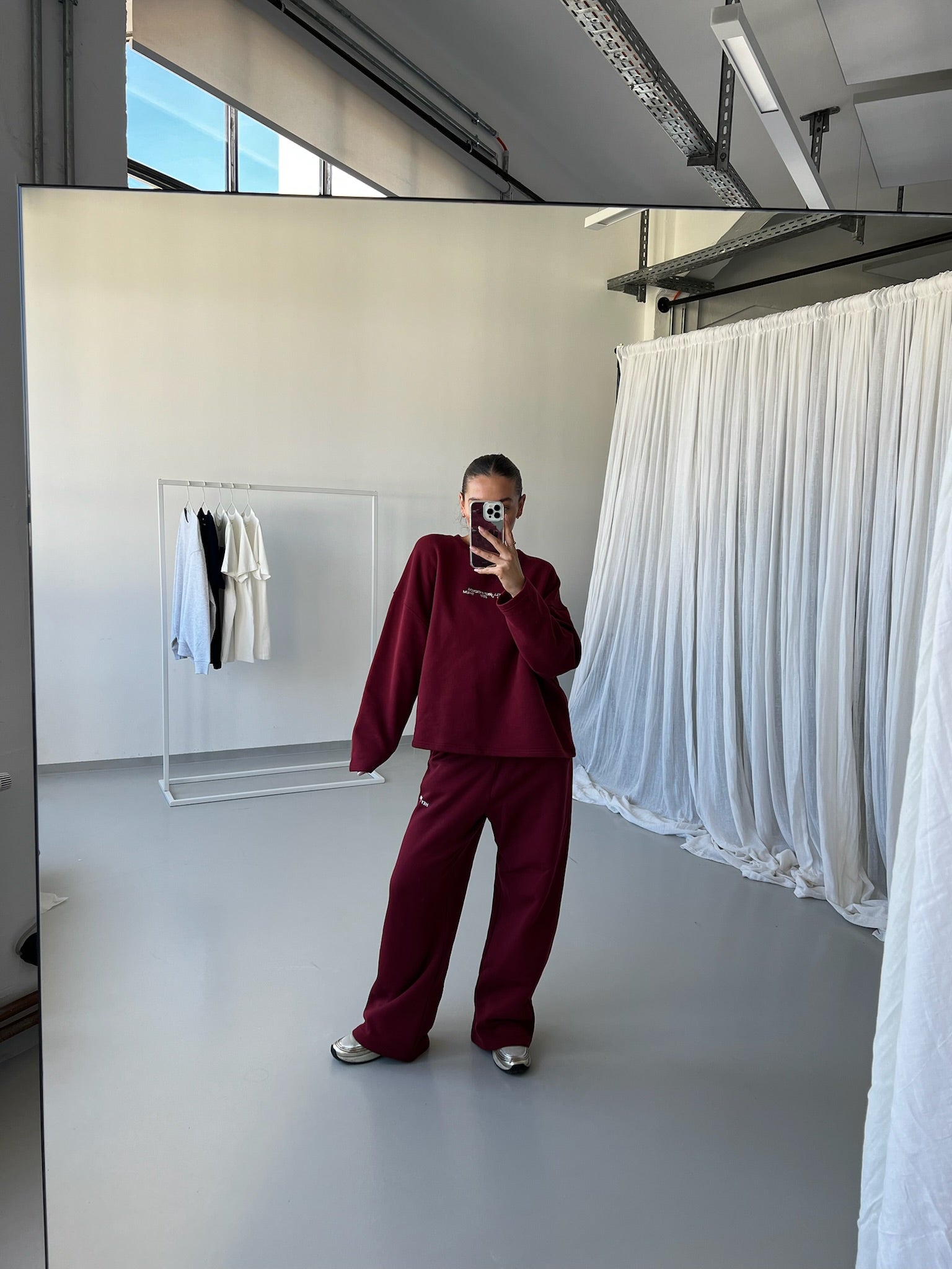 WIDE LEG Sweatpants  red wine I offwhite