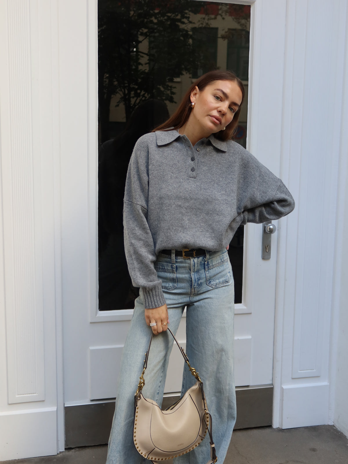 TAMY POLO SWEATSHIRT GREY MELANGE