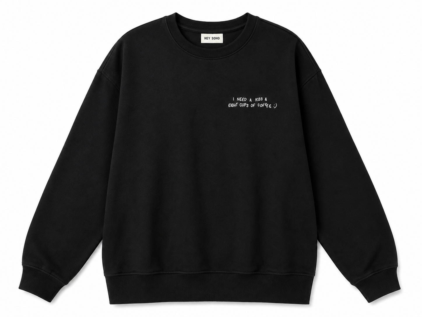 KISS & COFFEE SWEATSHIRT BLACK
