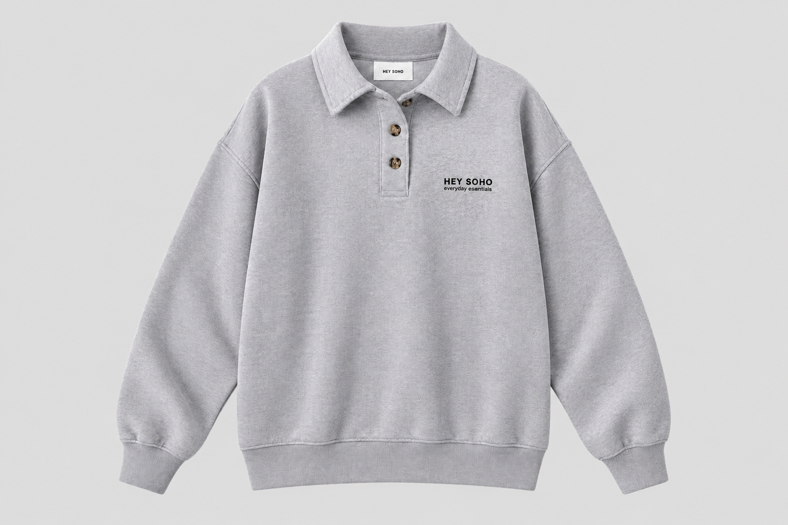 POLO SWEATSHIRT LT GREY MELANGE