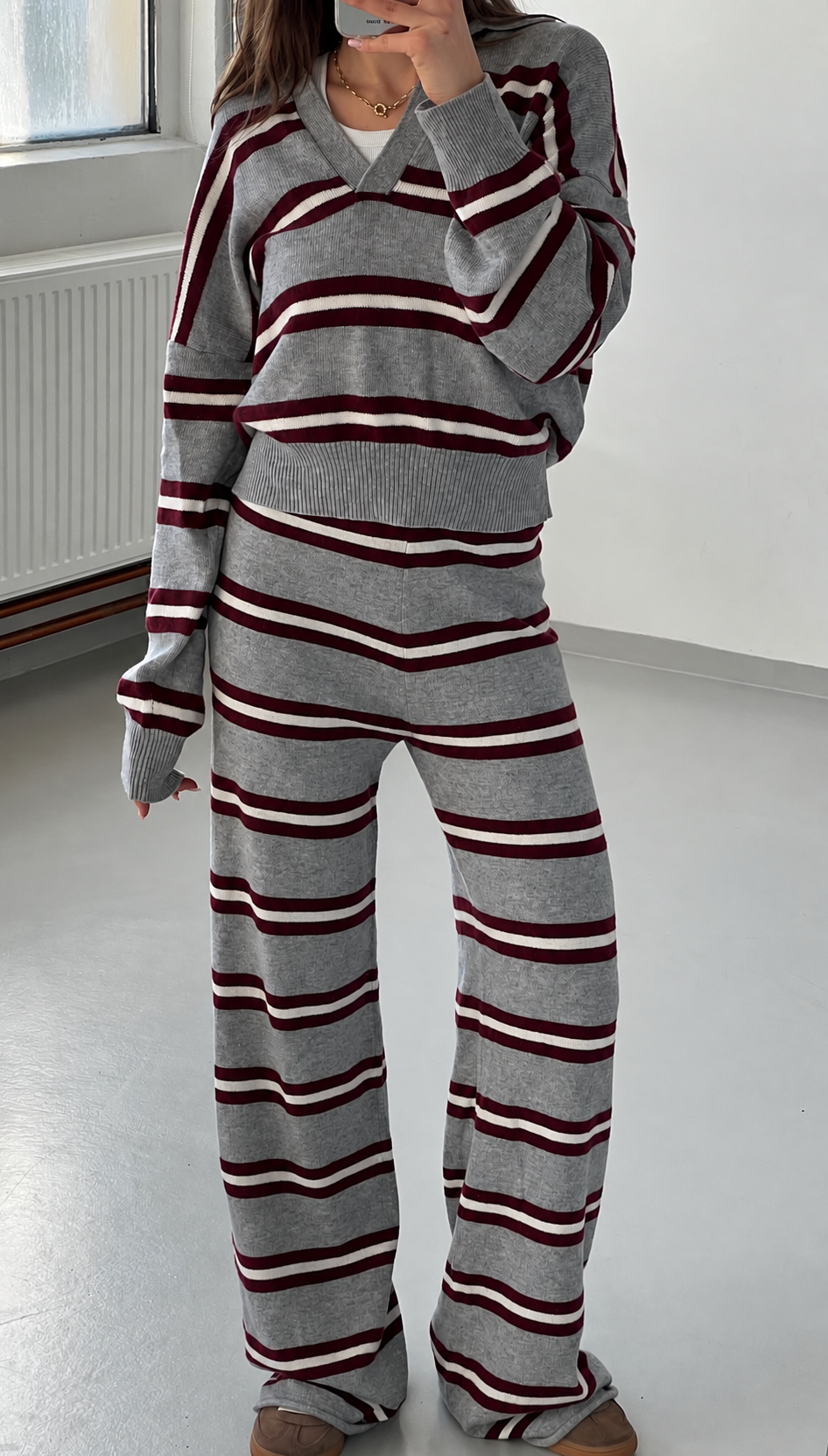 LISA CASHMERE PANTS multi stripe
