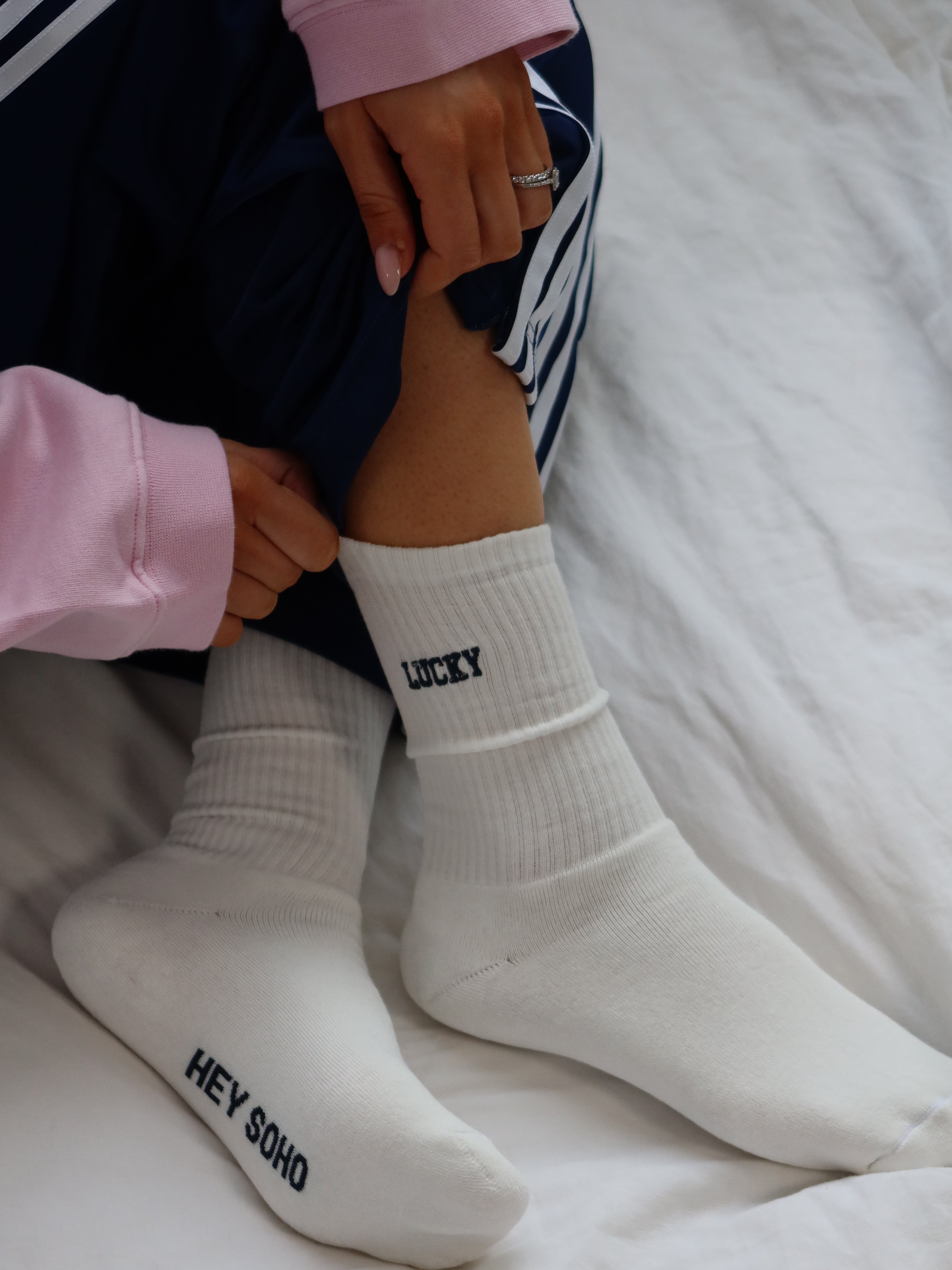 HEY SOHO LUCKY Socken offwhite I navy