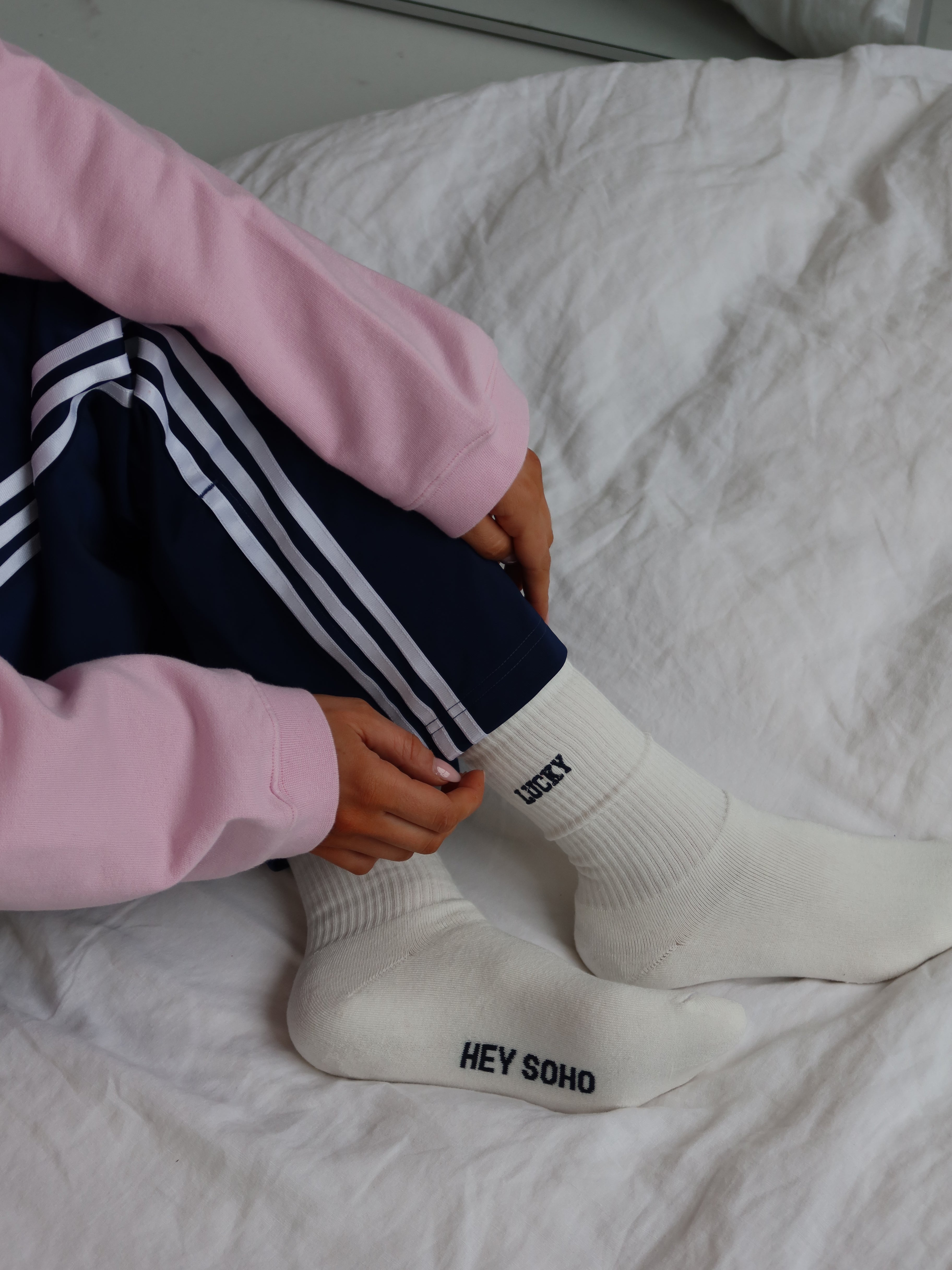 HEY SOHO LUCKY Socken offwhite I navy