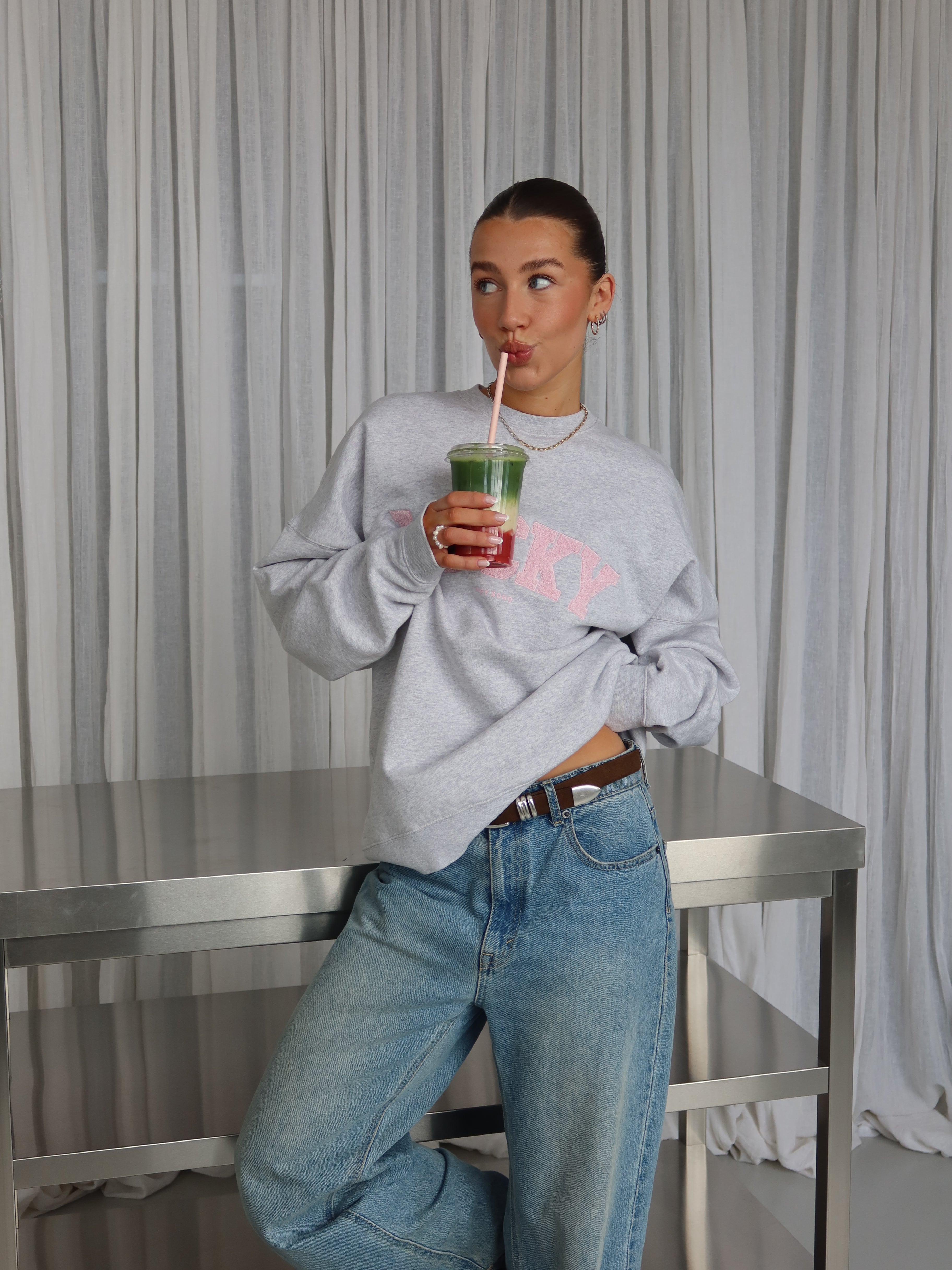 LUCKY SWEATSHIRT light grey melange