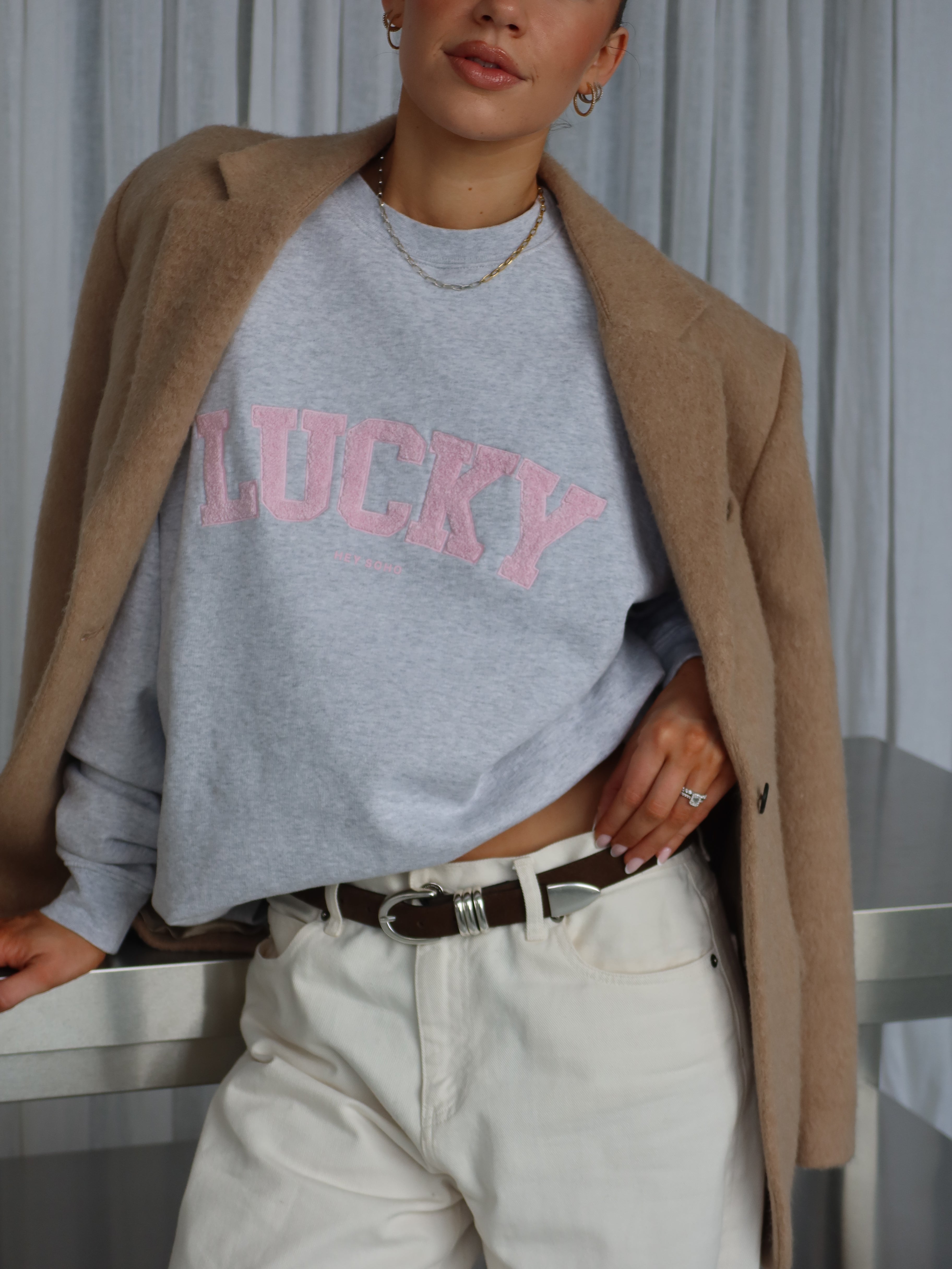 LUCKY SWEATSHIRT light grey melange