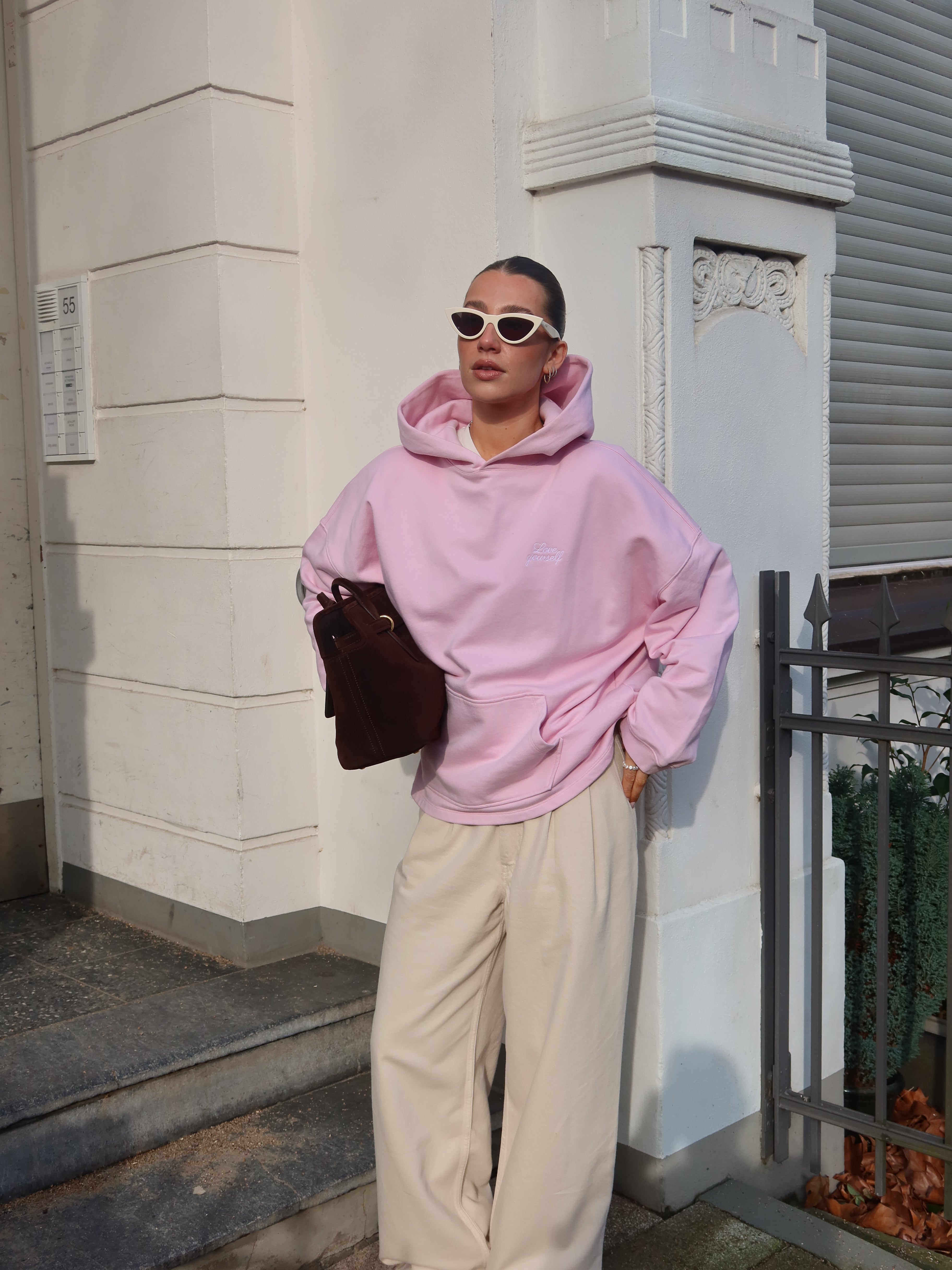 LOVE YOURSELF HOODIE blush