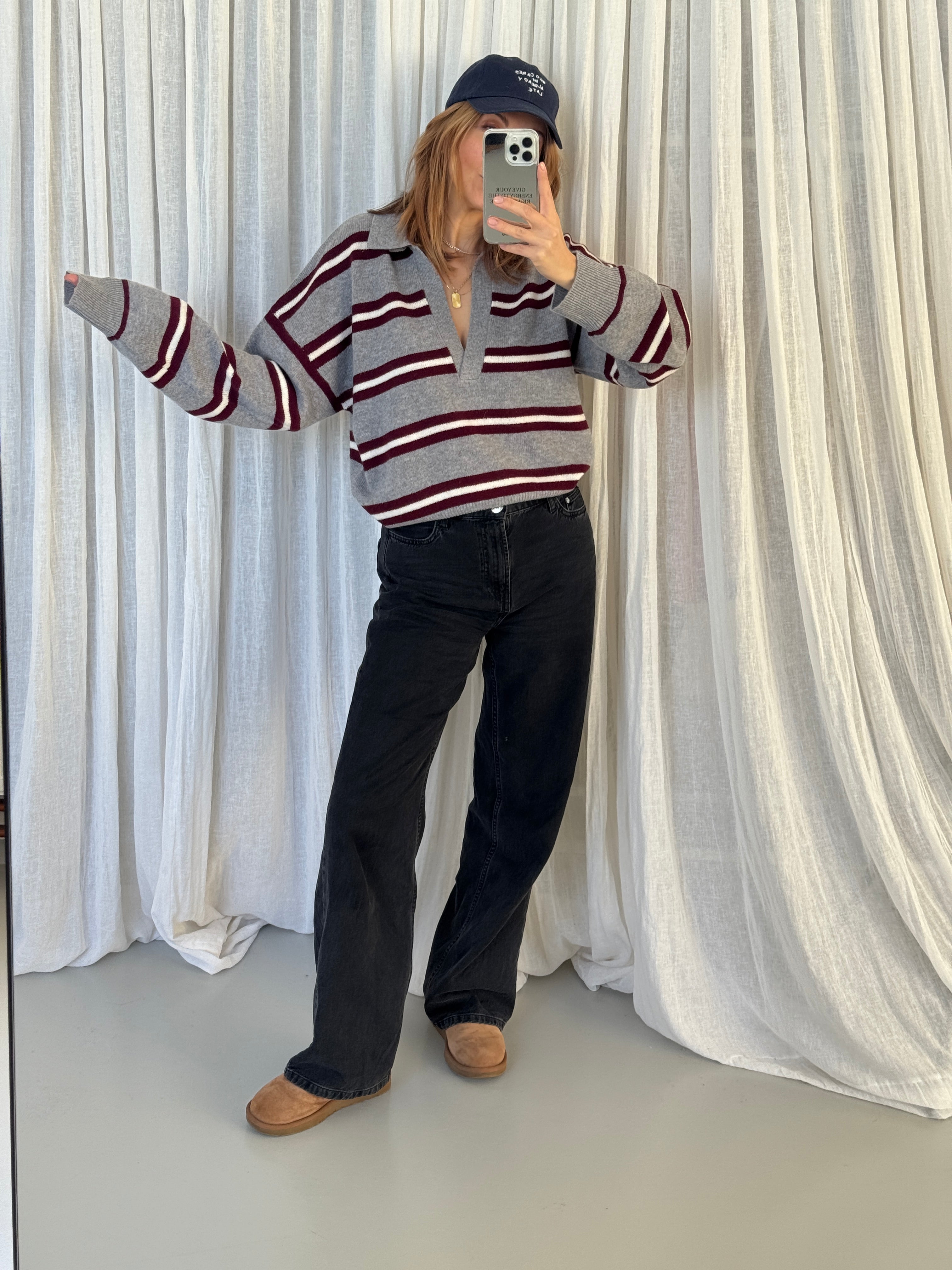 LORENA CASHMERE POLO multi stripe