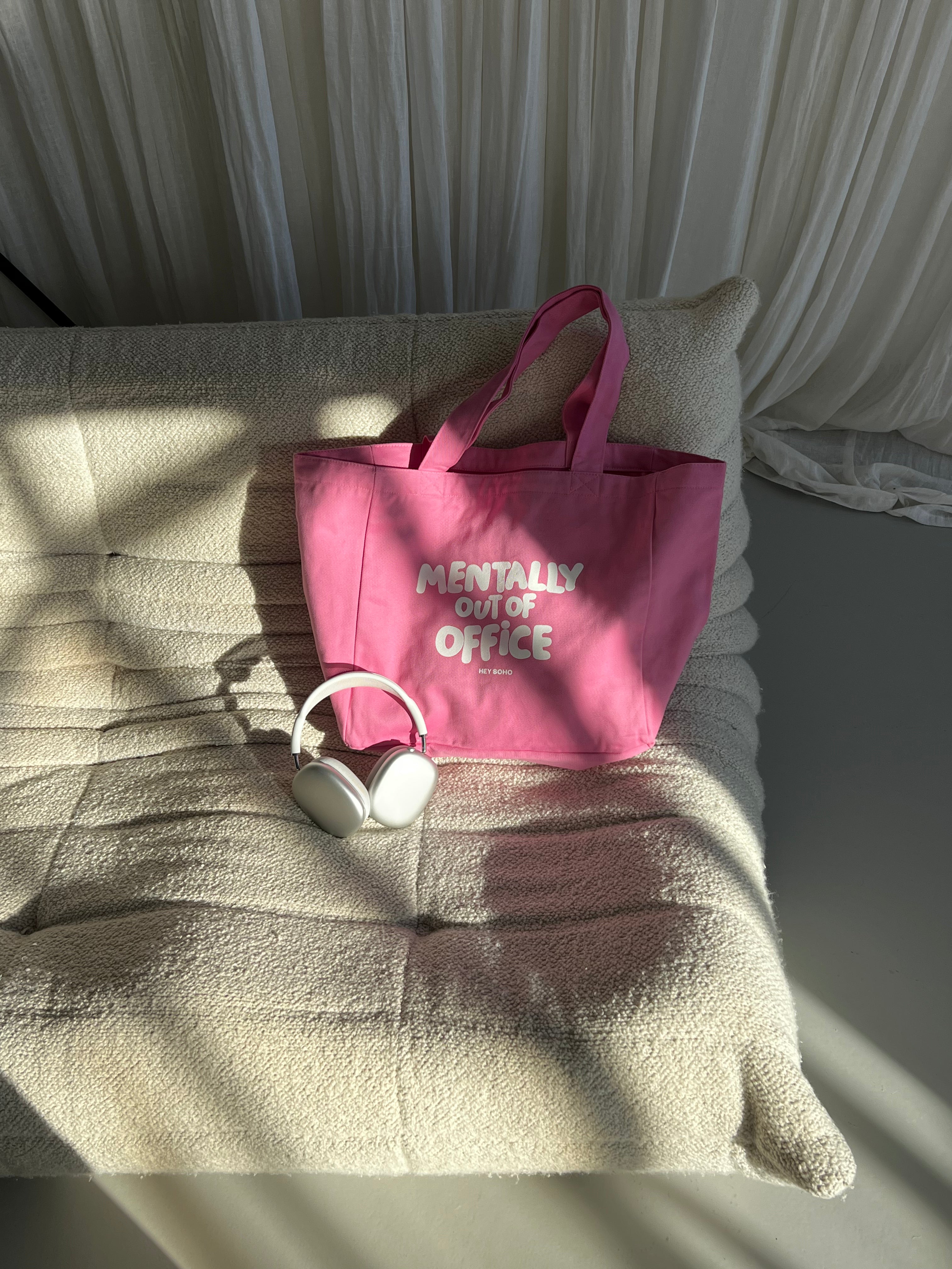 MENTALLY OUT OF Office Shopper pink