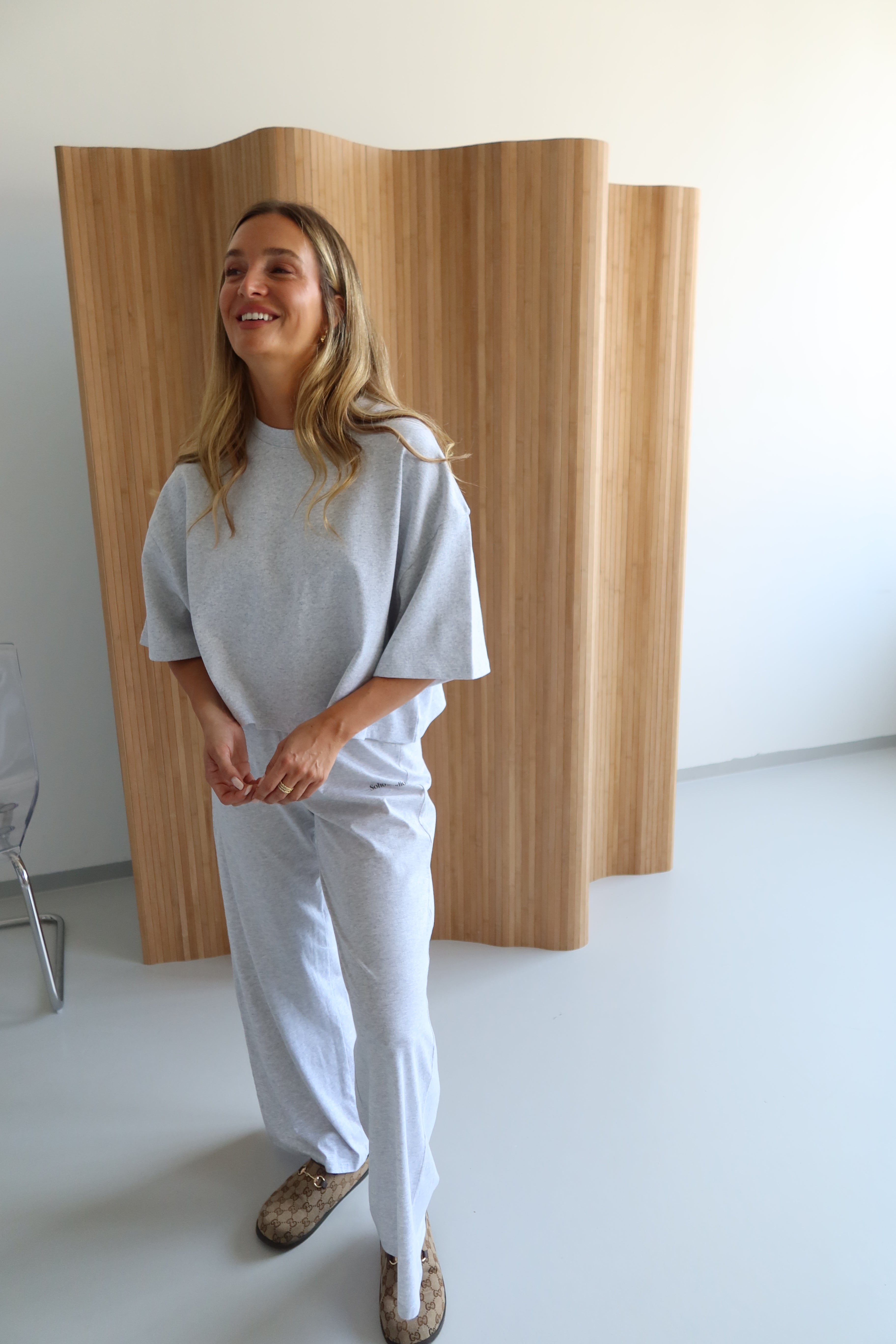 SOHO STUDIOS LIGHT JERSEY PANTS light grey melange