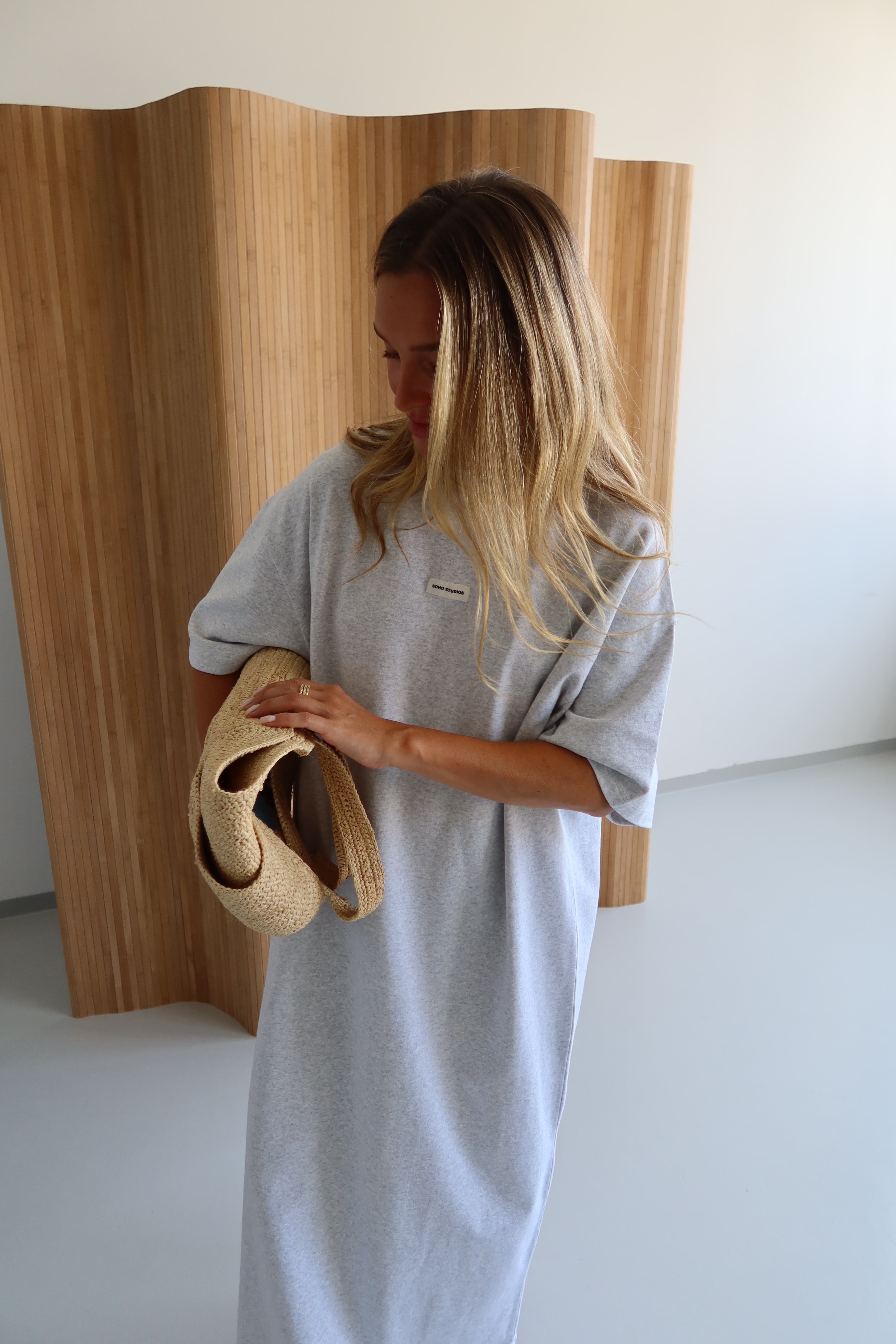 SOHO STUDIOS MAXI DRESS light grey melange