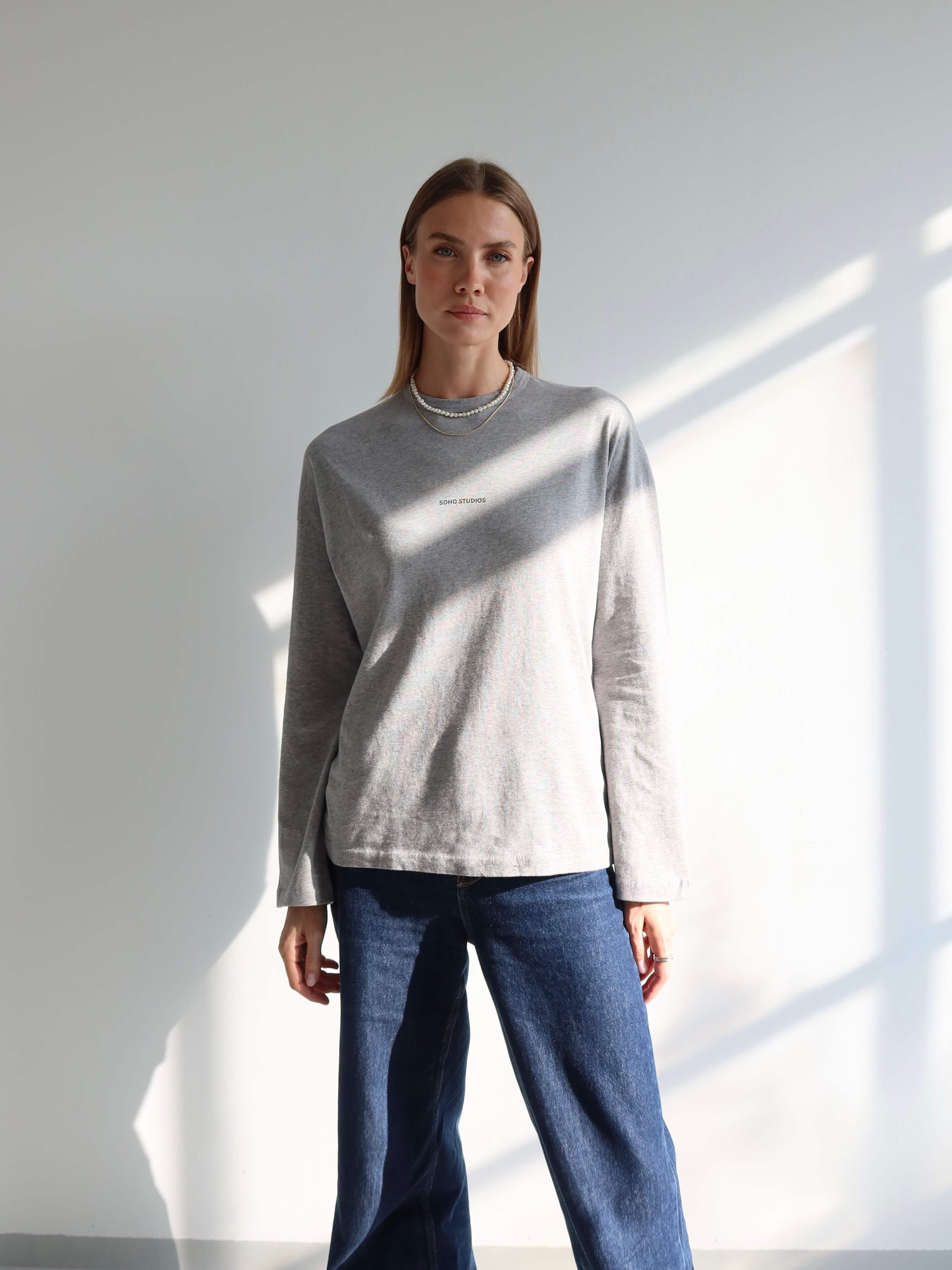 SOHO STUDIOS LIA Longsleeve light grey melange