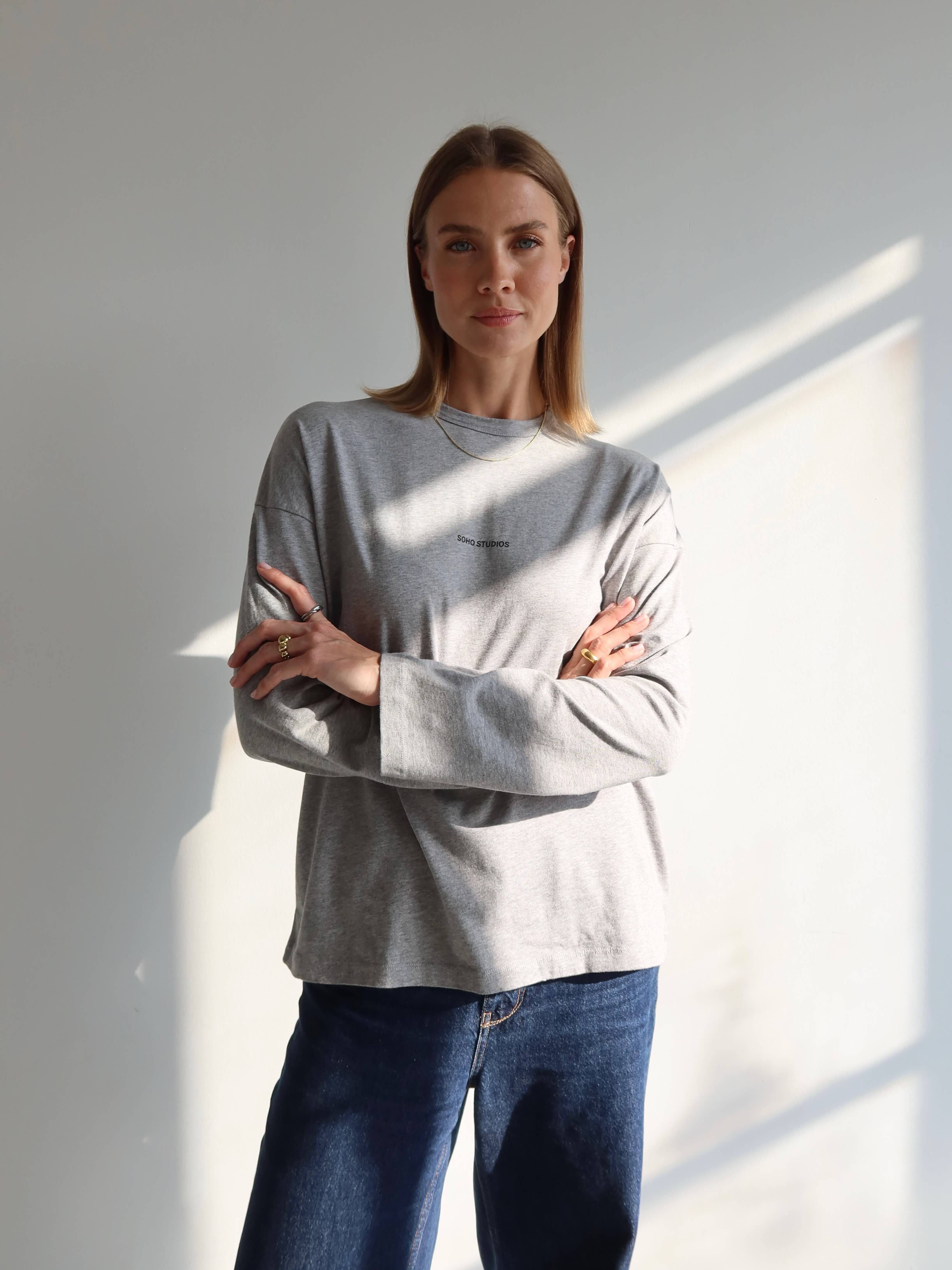 SOHO STUDIOS LIA Longsleeve light grey melange