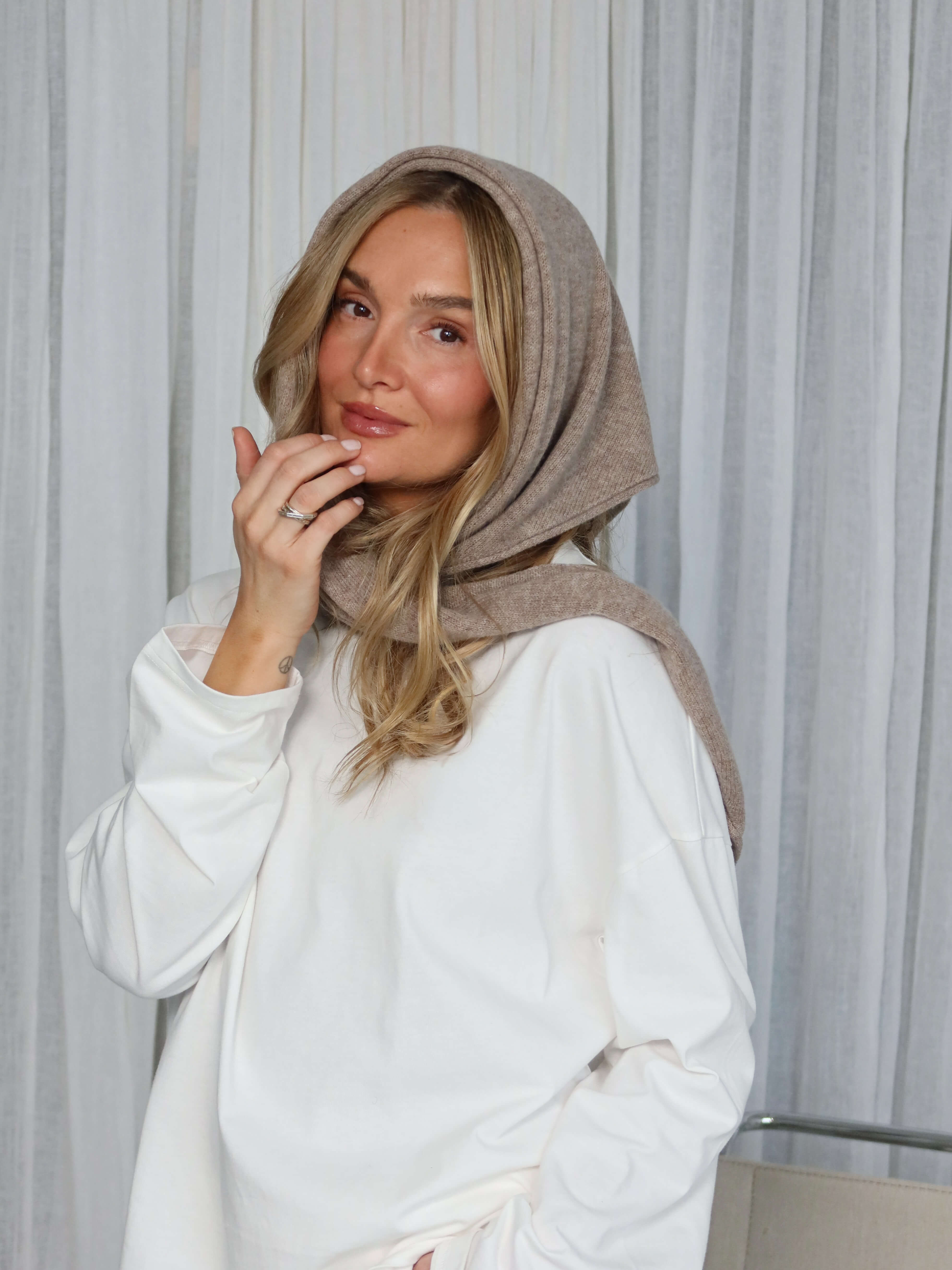 TAYA Cashmere Scarf beige melange