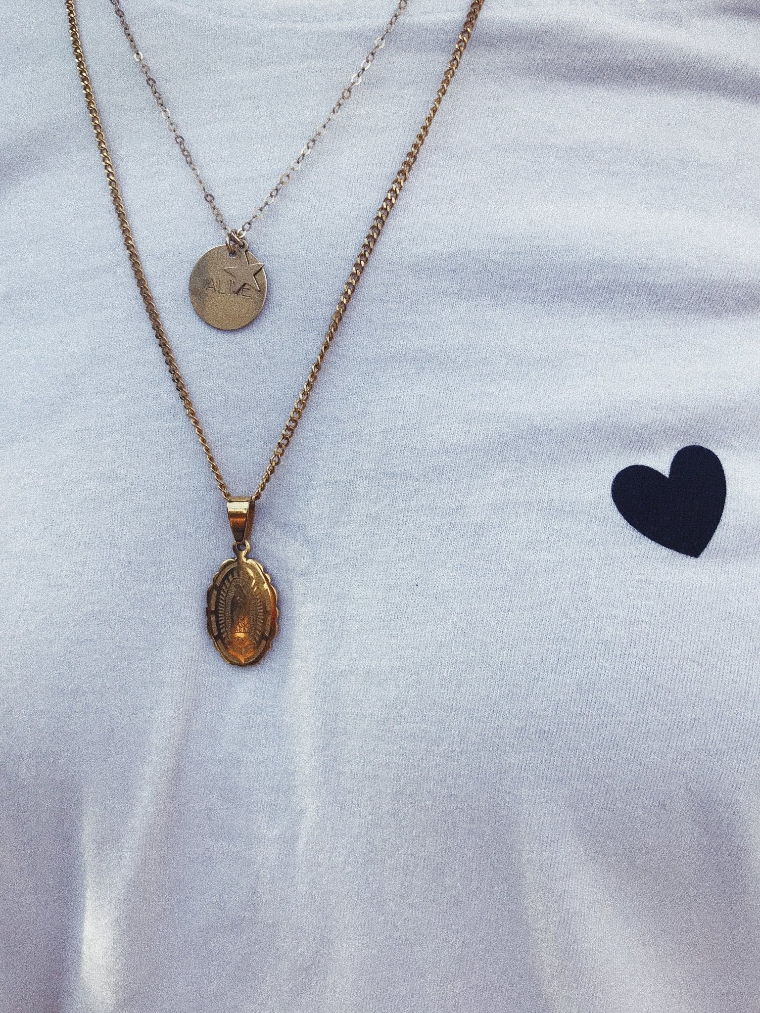 Black Heart T-Shirt weiß - heysoho