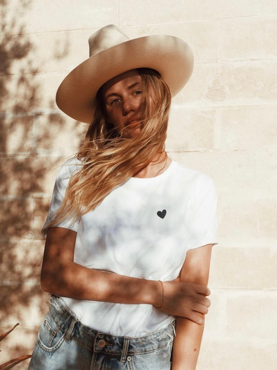 Black Heart T-Shirt weiß - heysoho