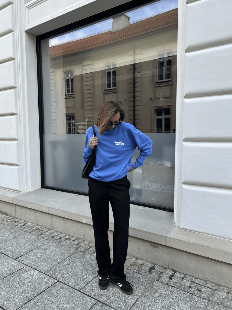 Keep Moving Sweater blau/weiß - heysoho