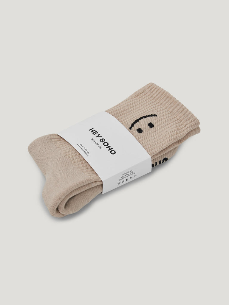 Smiley Socken beige - heysoho