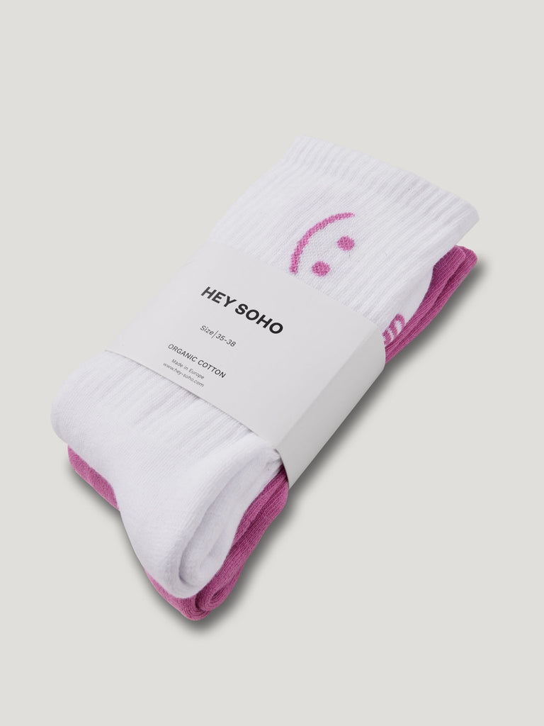 SMILEY Socken Doppelpack pink - heysoho
