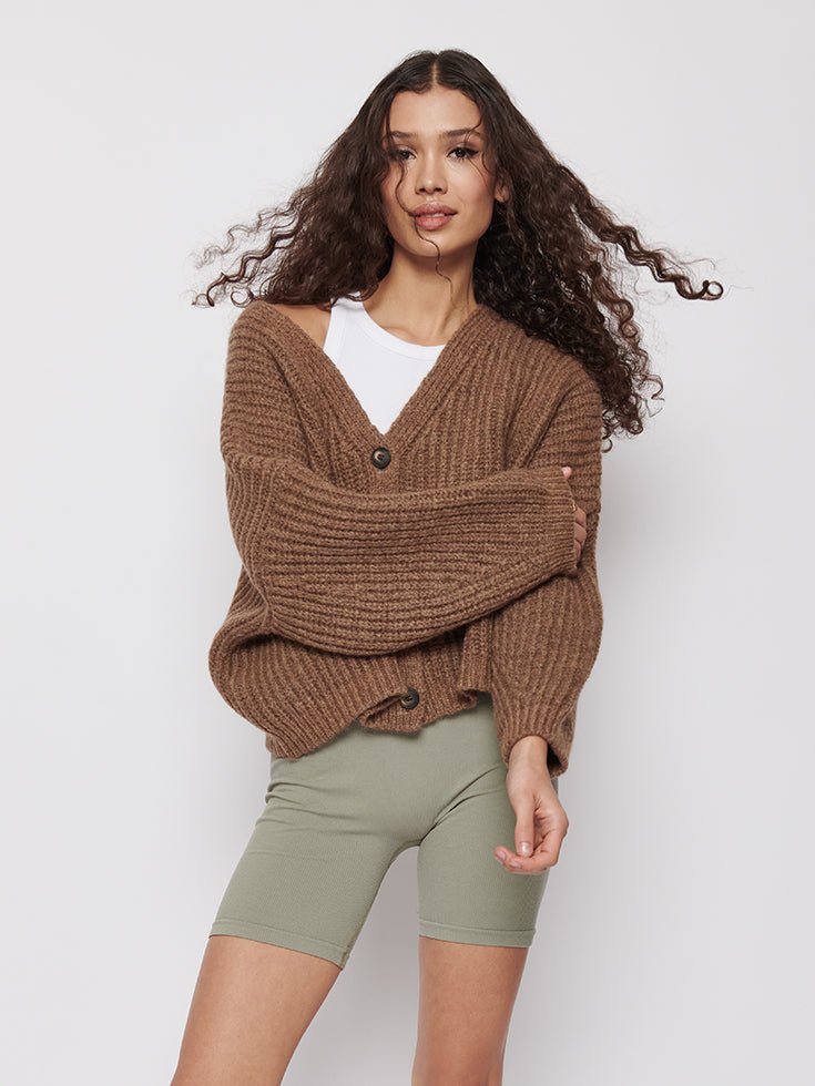 SOHO STUDIOS MILLA Cardigan coffee - heysoho